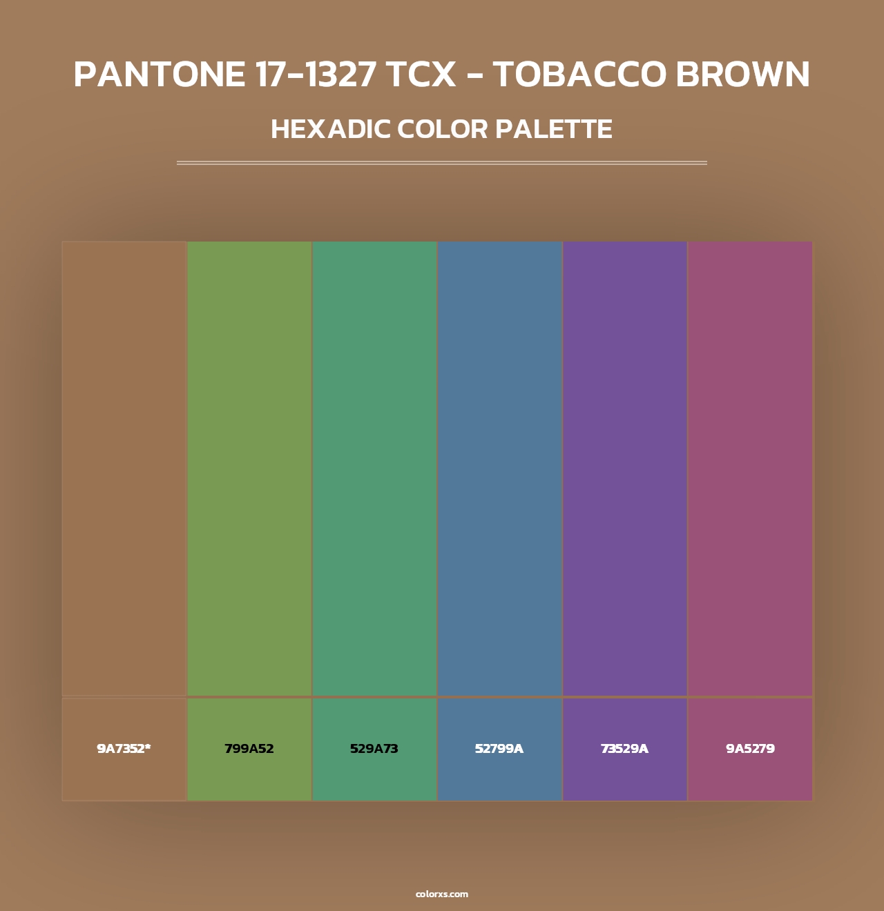 PANTONE 17-1327 TCX - Tobacco Brown - Hexadic Color Palette