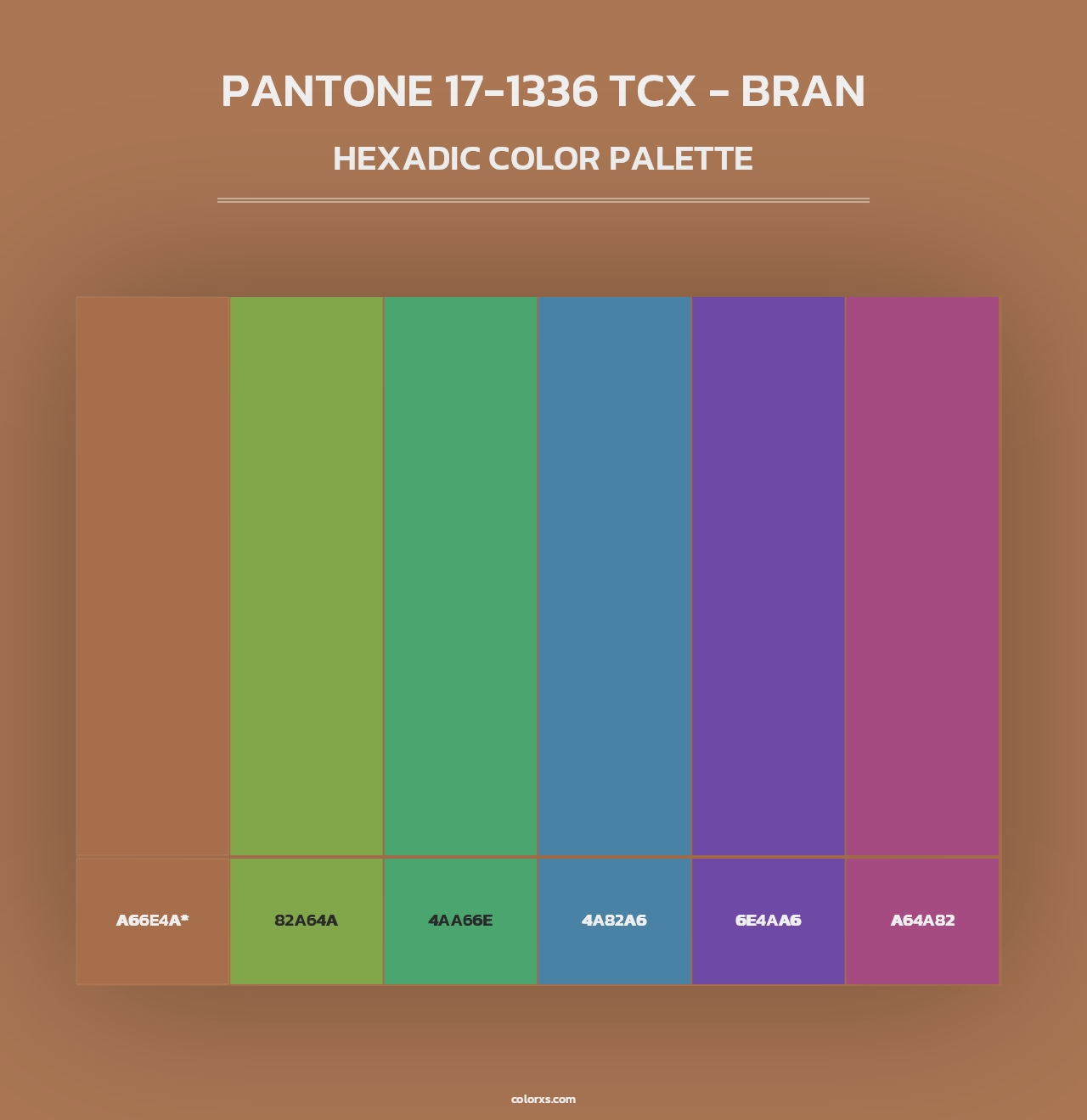 PANTONE 17-1336 TCX - Bran - Hexadic Color Palette