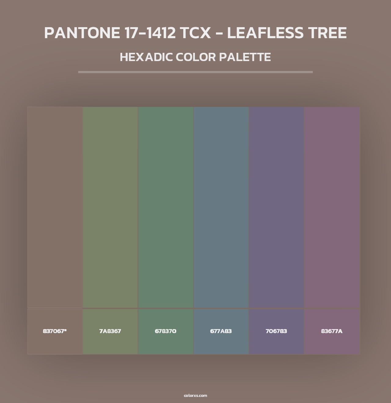 PANTONE 17-1412 TCX - Leafless Tree - Hexadic Color Palette