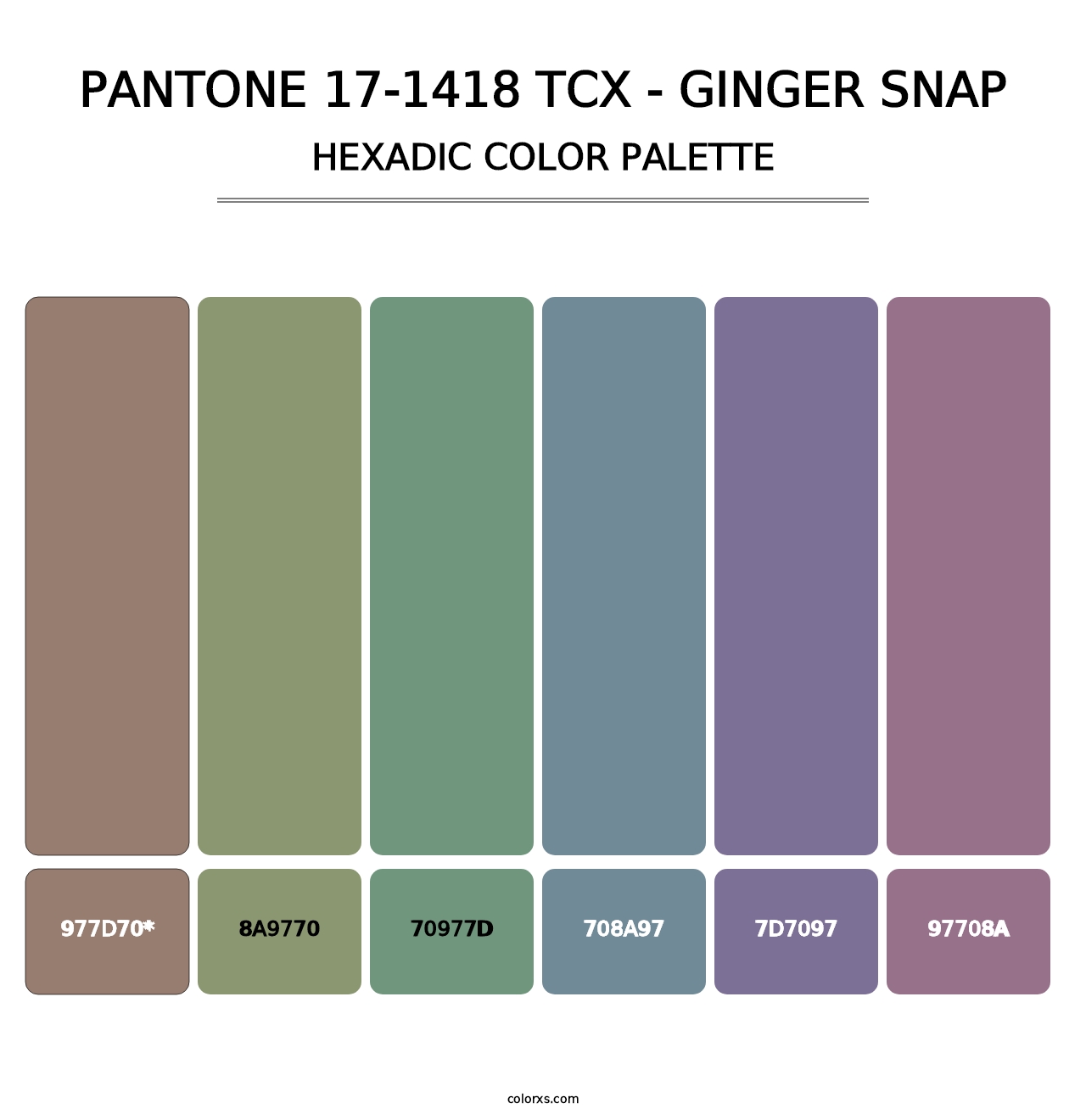 PANTONE 17-1418 TCX - Ginger Snap - Hexadic Color Palette