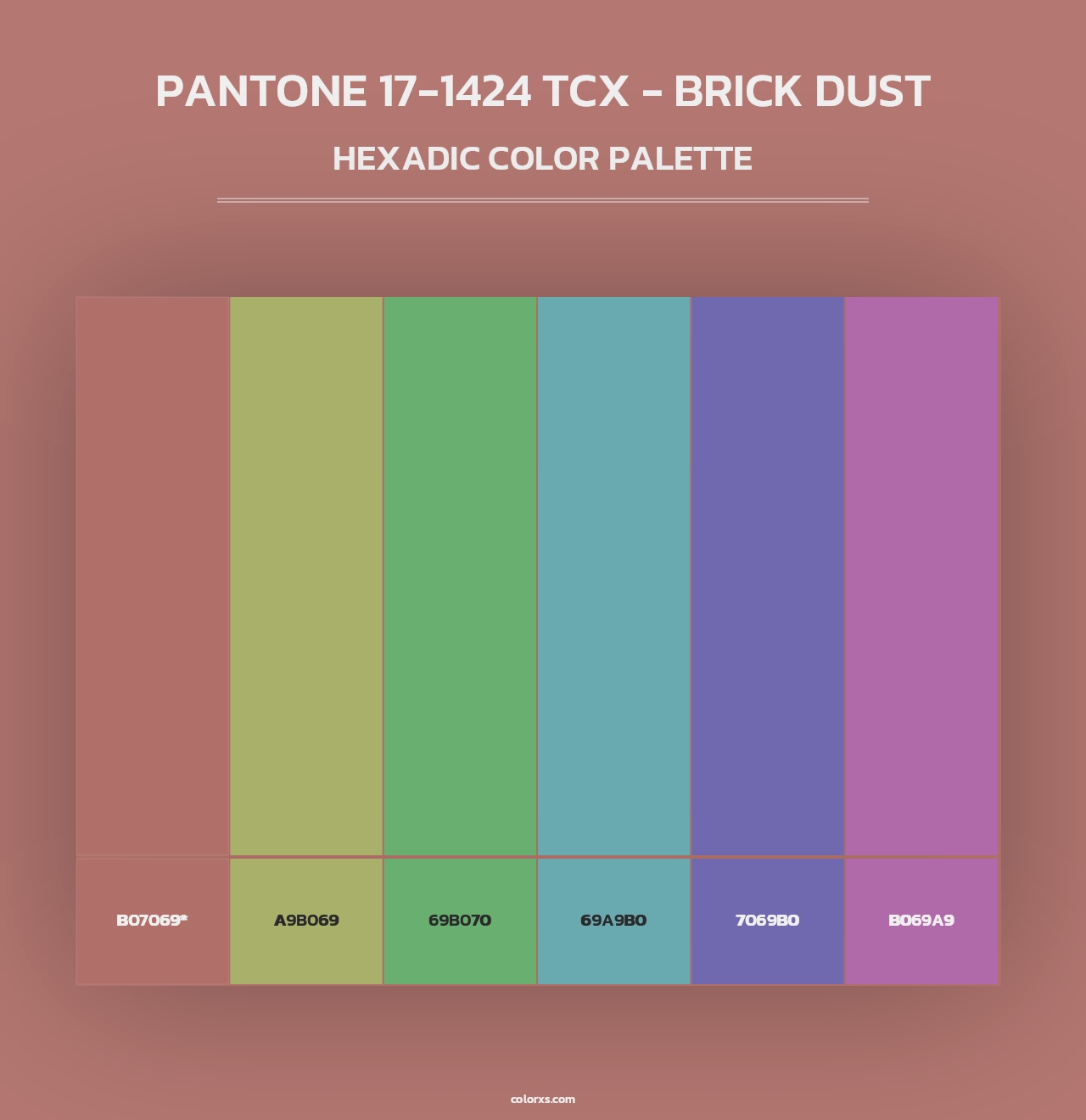 PANTONE 17-1424 TCX - Brick Dust - Hexadic Color Palette