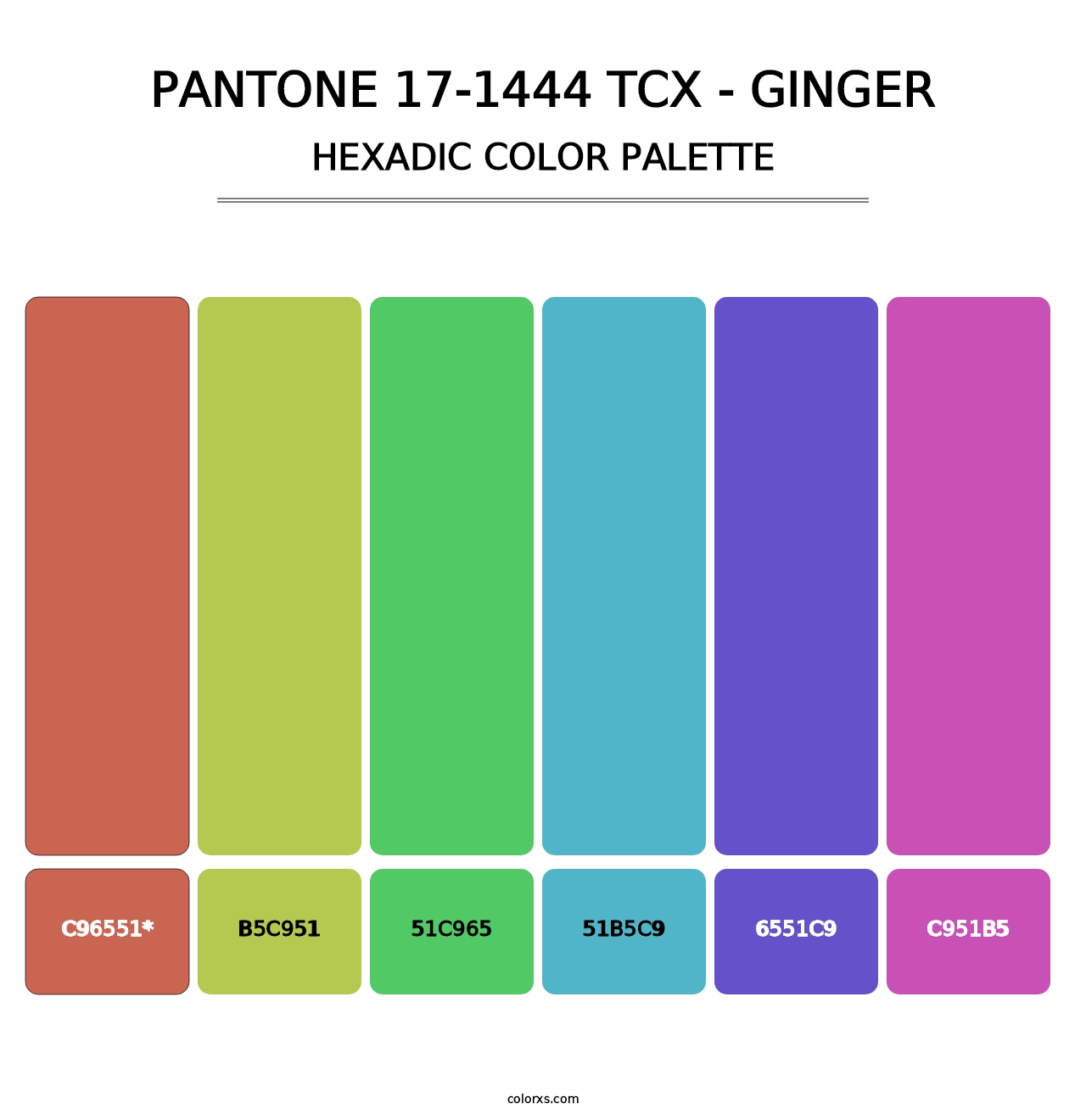 PANTONE 17-1444 TCX - Ginger - Hexadic Color Palette