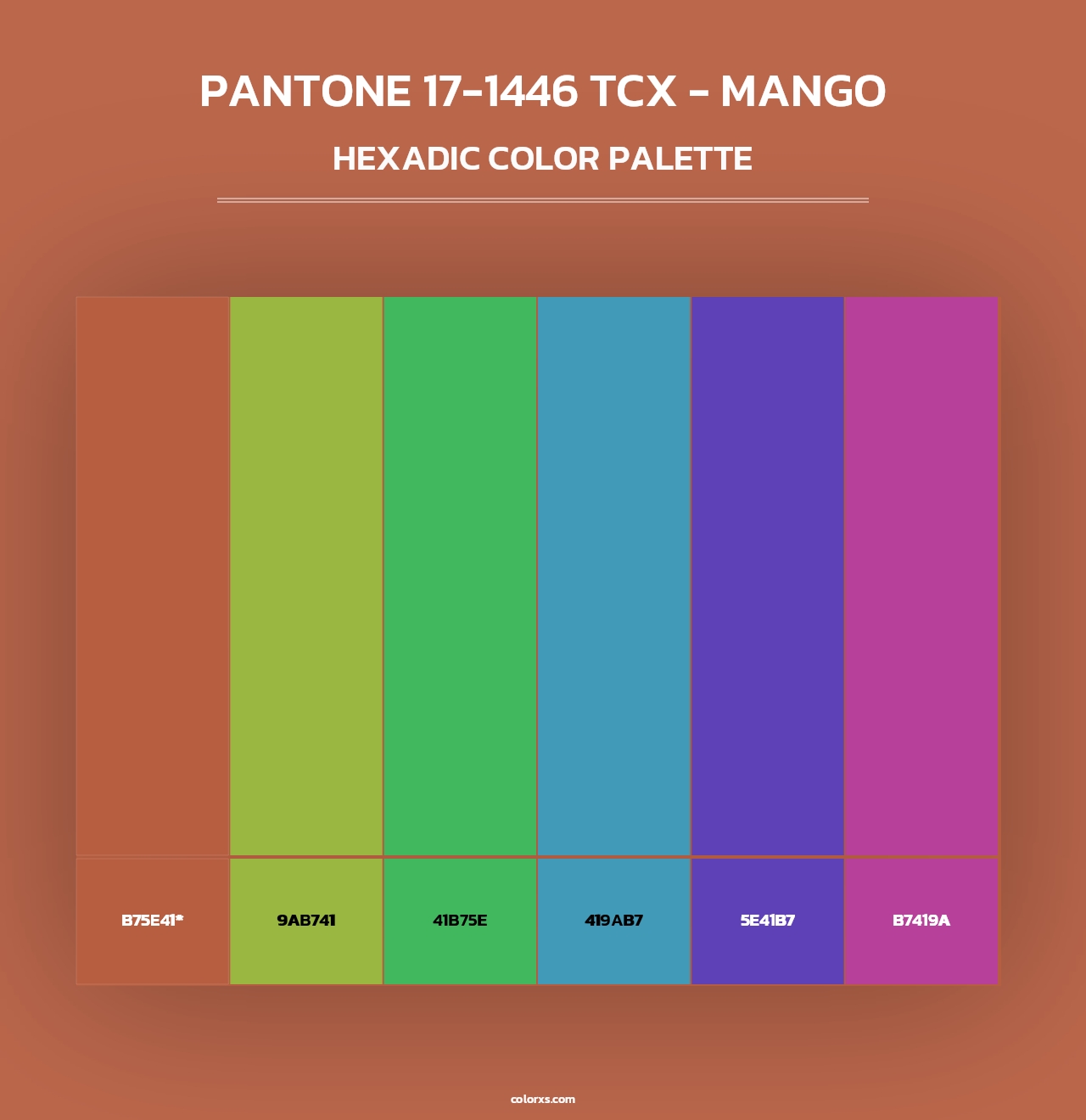 PANTONE 17-1446 TCX - Mango - Hexadic Color Palette