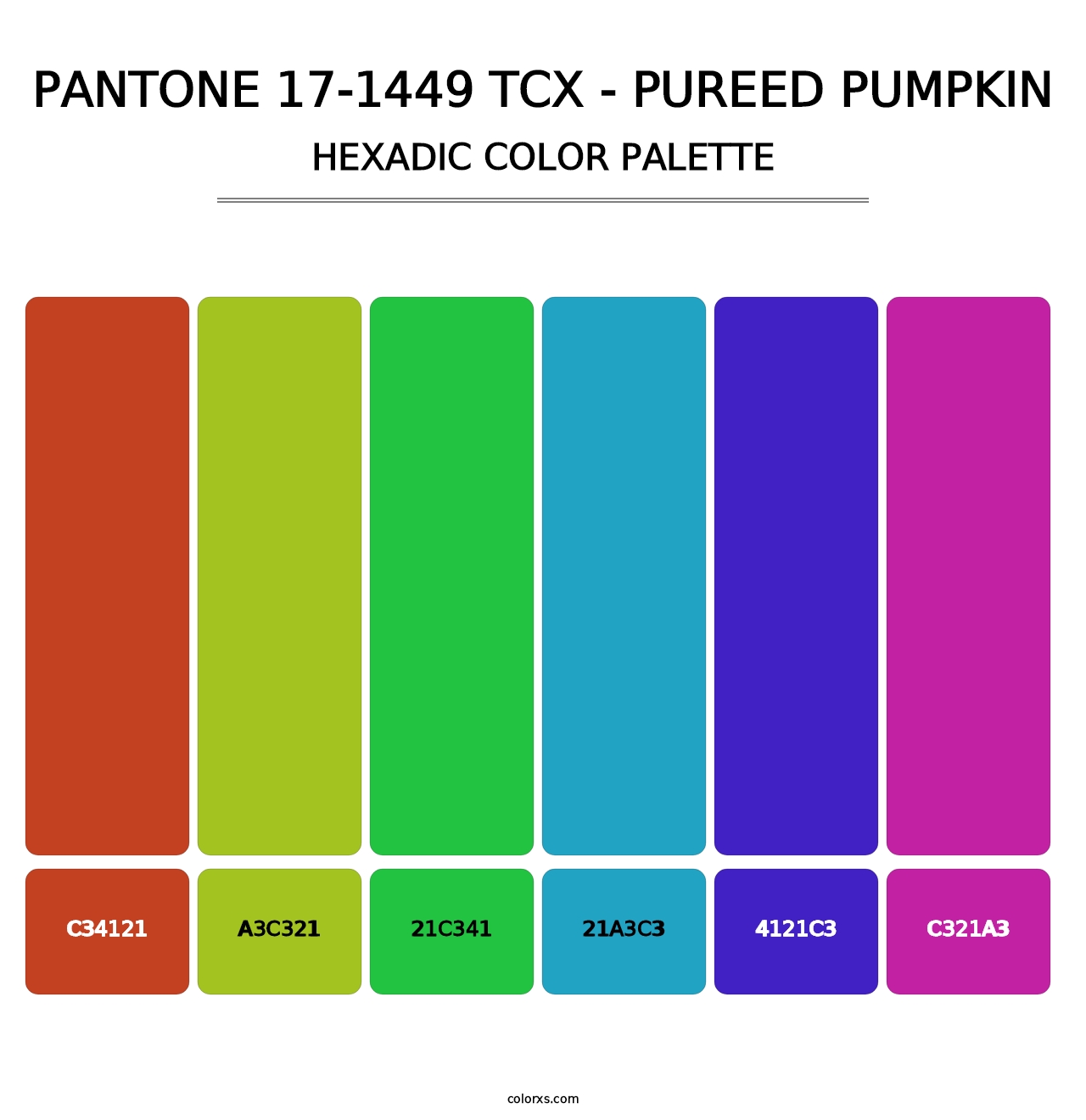 PANTONE 17-1449 TCX - Pureed Pumpkin - Hexadic Color Palette