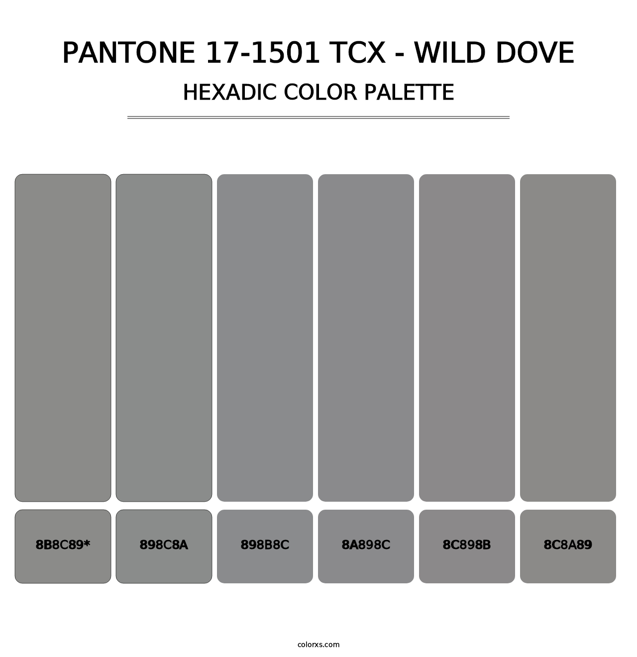 PANTONE 17-1501 TCX - Wild Dove - Hexadic Color Palette