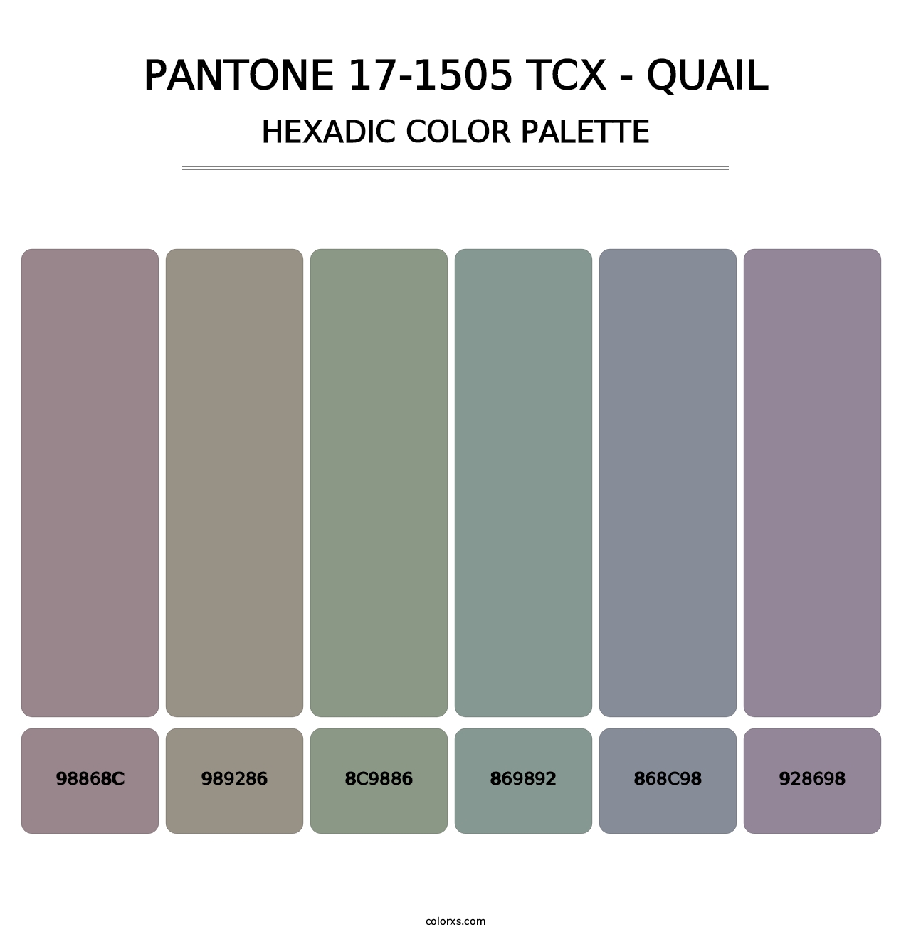 PANTONE 17-1505 TCX - Quail - Hexadic Color Palette