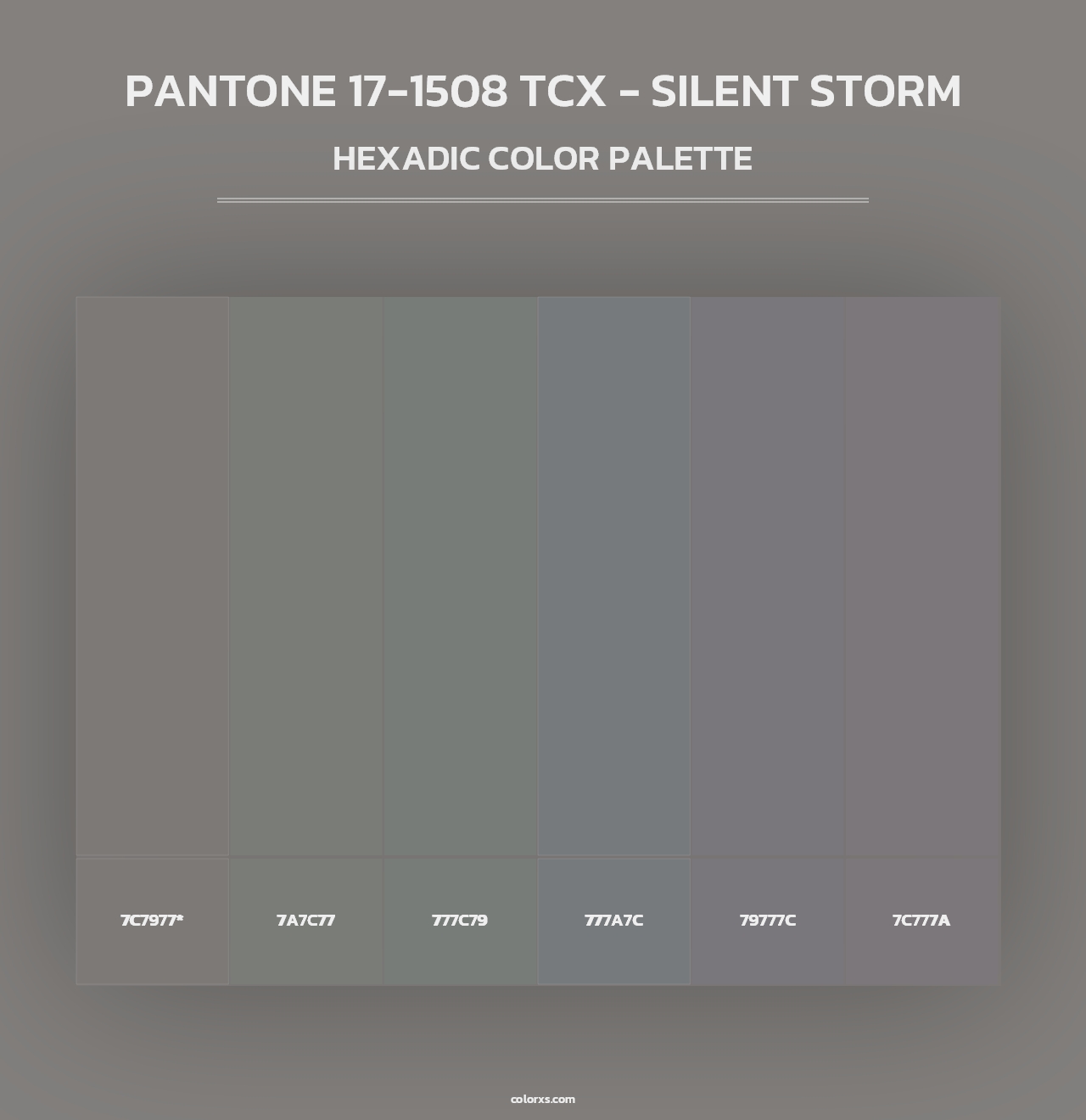 PANTONE 17-1508 TCX - Silent Storm - Hexadic Color Palette