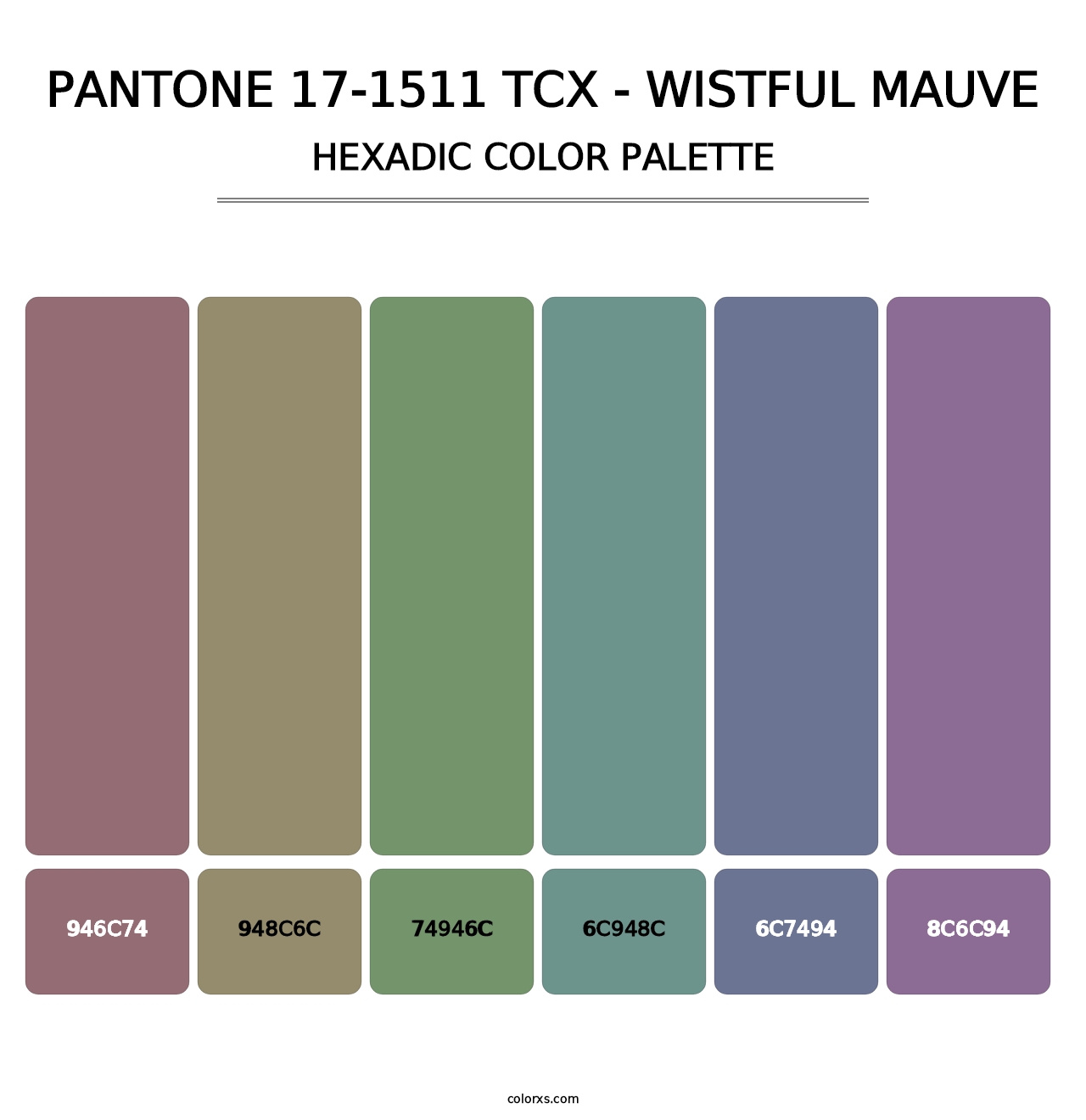 PANTONE 17-1511 TCX - Wistful Mauve - Hexadic Color Palette