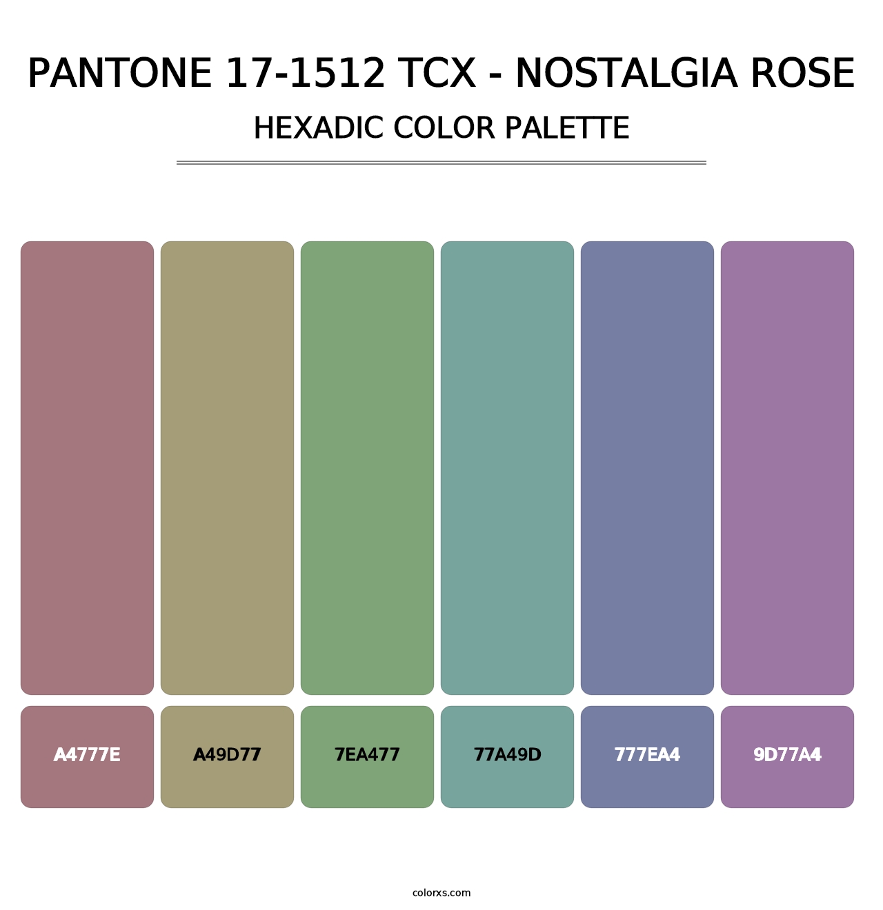 PANTONE 17-1512 TCX - Nostalgia Rose - Hexadic Color Palette