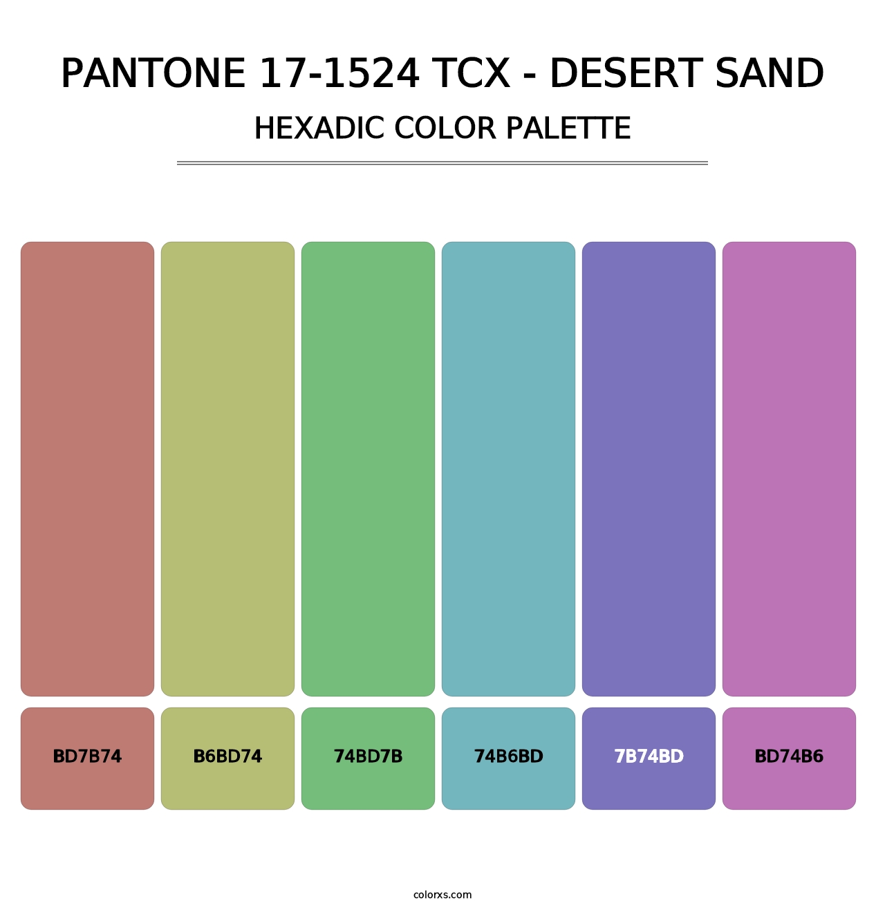 PANTONE 17-1524 TCX - Desert Sand - Hexadic Color Palette