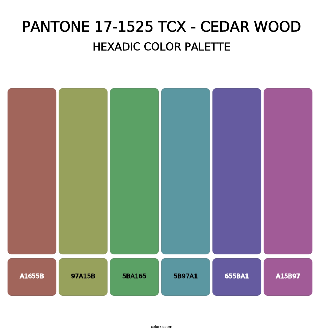 PANTONE 17-1525 TCX - Cedar Wood - Hexadic Color Palette