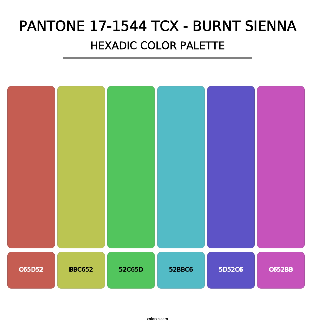 PANTONE 17-1544 TCX - Burnt Sienna - Hexadic Color Palette