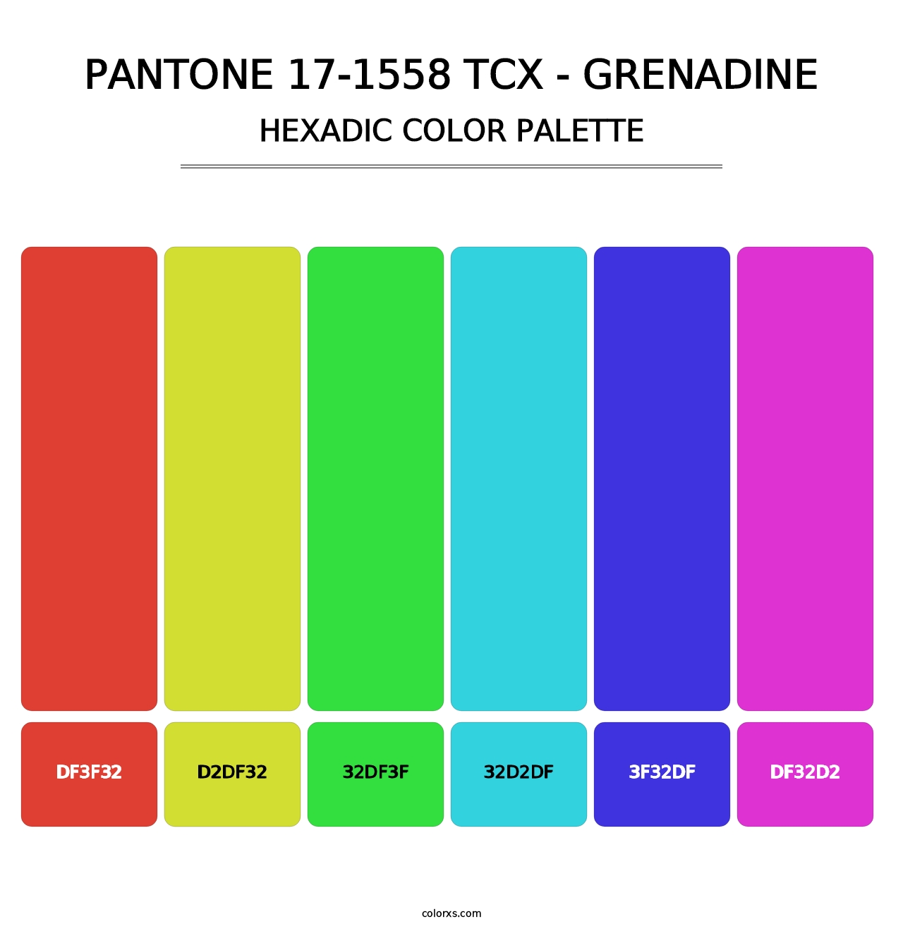 PANTONE 17-1558 TCX - Grenadine - Hexadic Color Palette