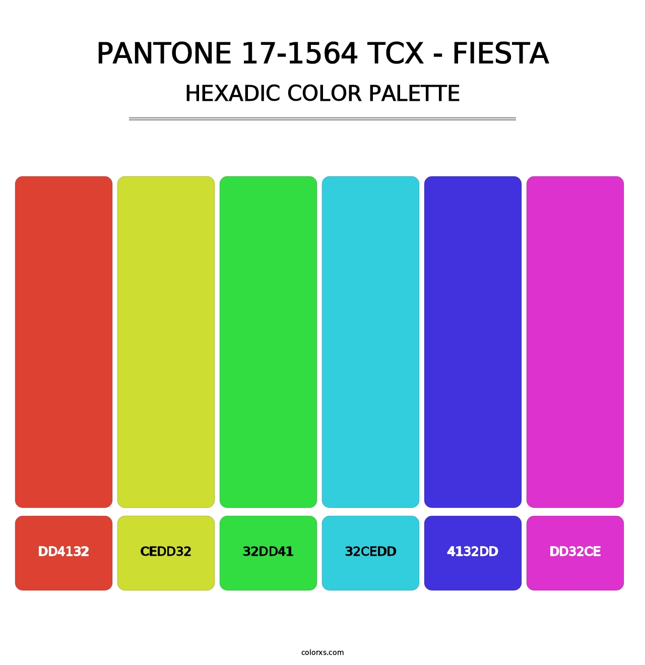 PANTONE 17-1564 TCX - Fiesta - Hexadic Color Palette
