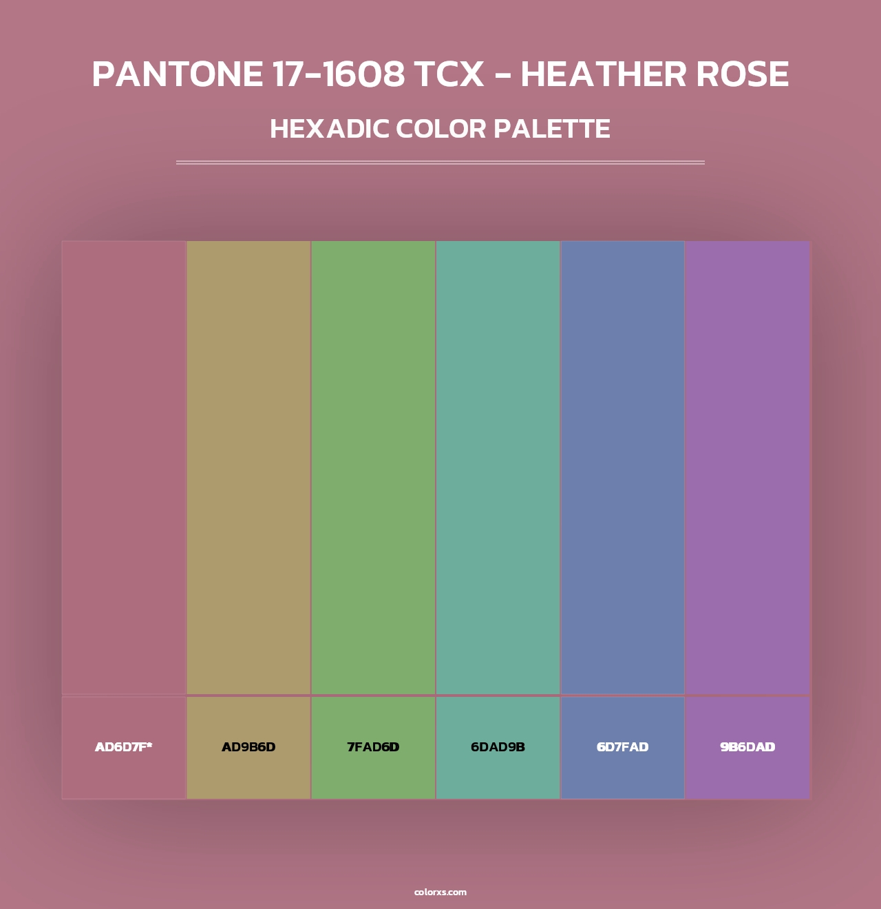 PANTONE 17-1608 TCX - Heather Rose - Hexadic Color Palette