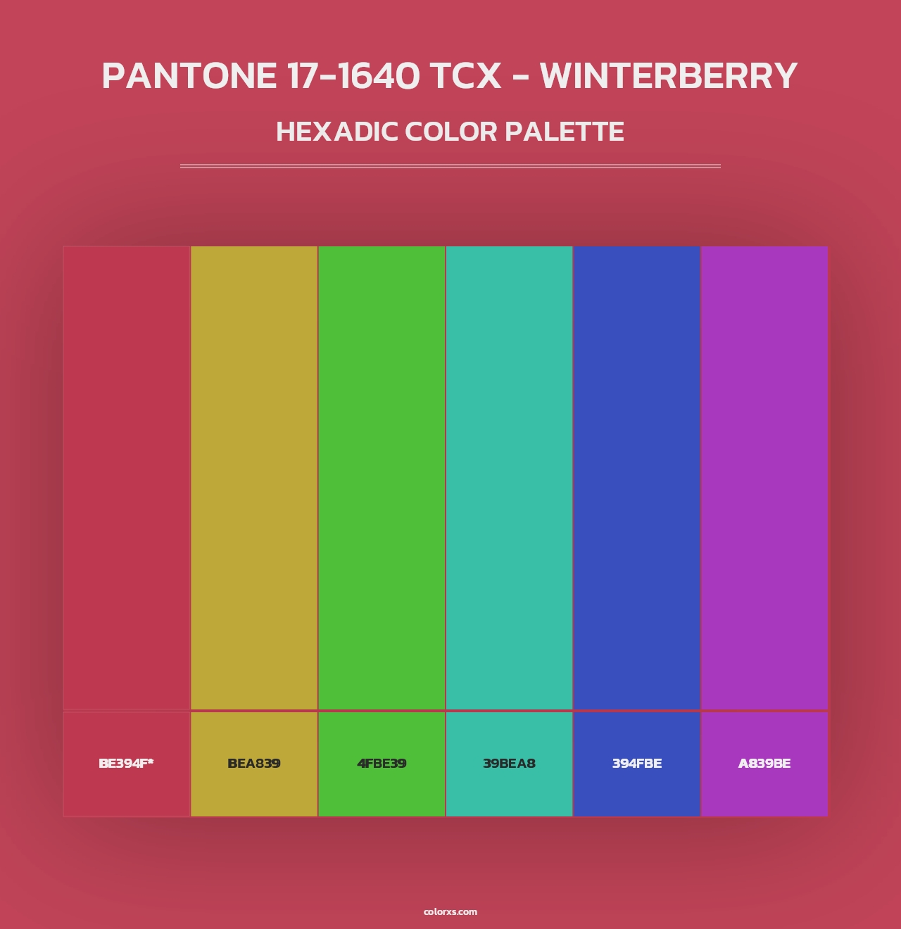 PANTONE 17-1640 TCX - Winterberry - Hexadic Color Palette