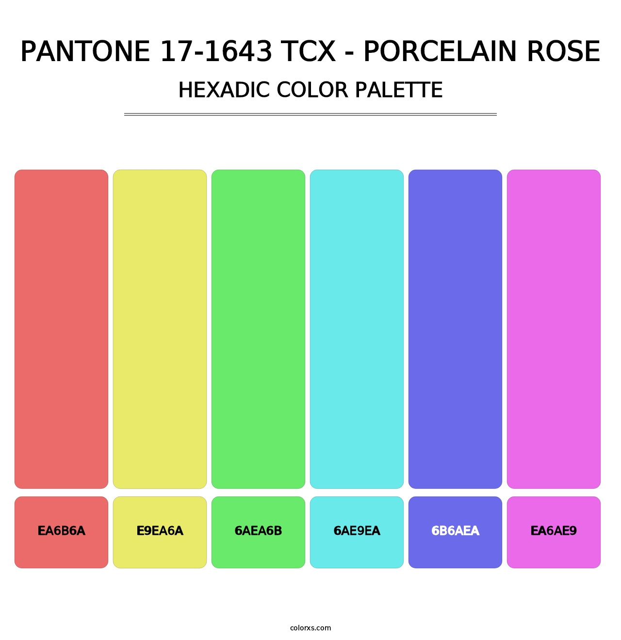 PANTONE 17-1643 TCX - Porcelain Rose - Hexadic Color Palette