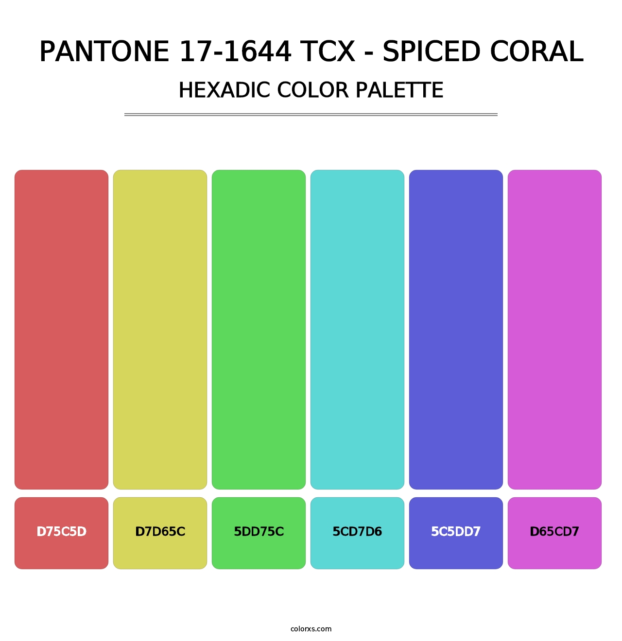PANTONE 17-1644 TCX - Spiced Coral - Hexadic Color Palette