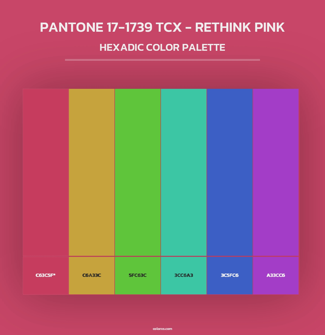 PANTONE 17-1739 TCX - Rethink Pink - Hexadic Color Palette