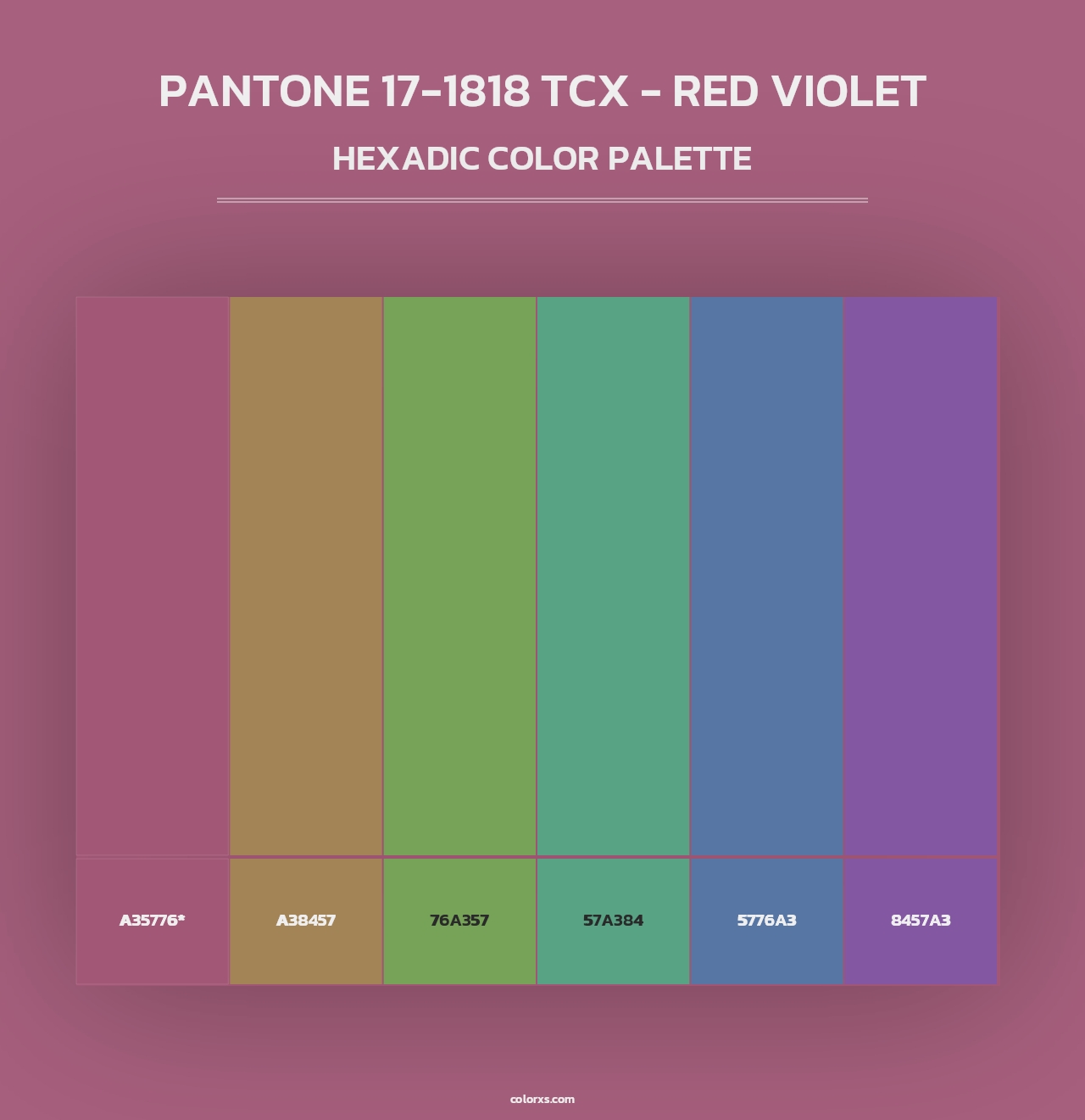 PANTONE 17-1818 TCX - Red Violet - Hexadic Color Palette