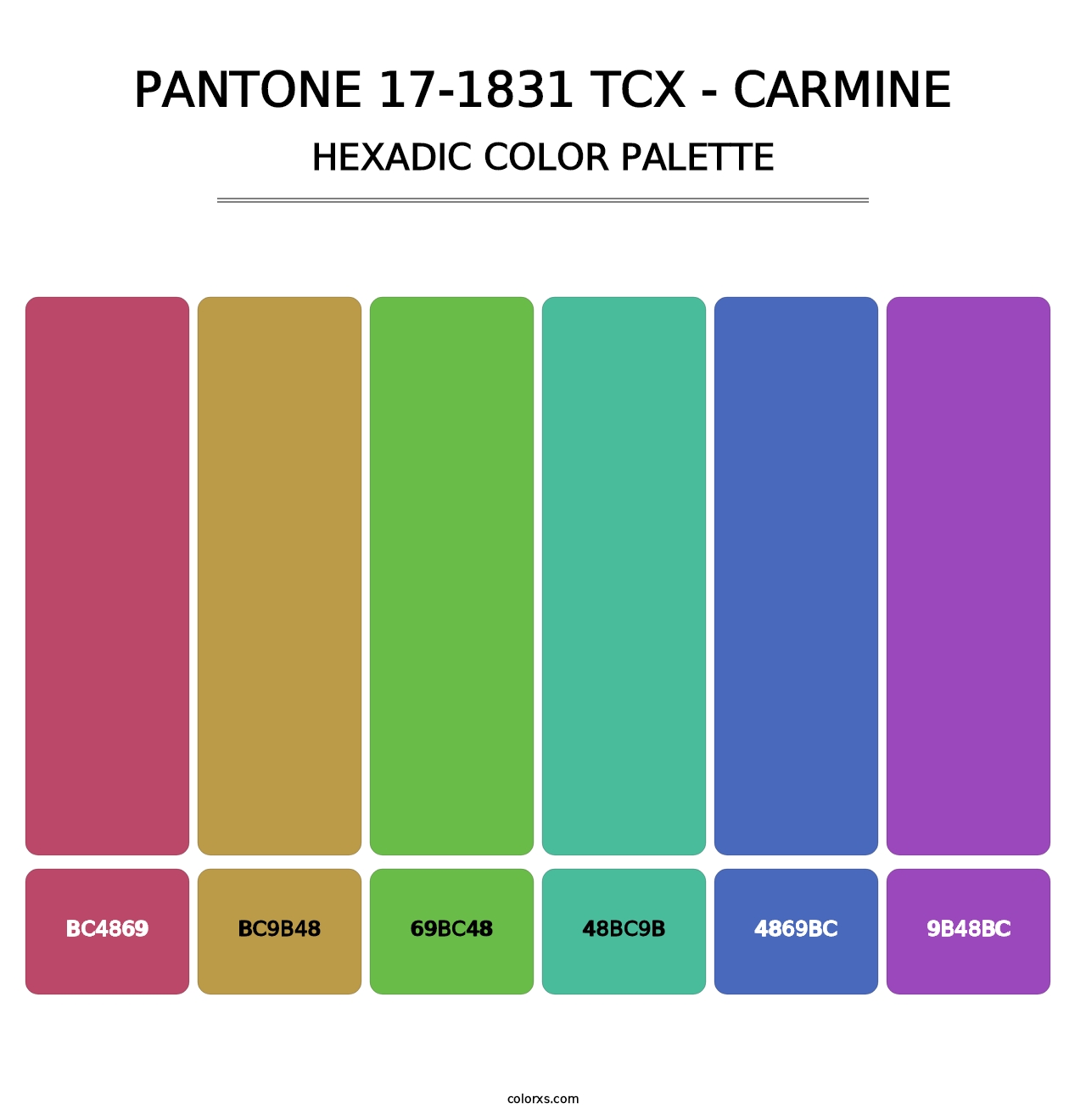 PANTONE 17-1831 TCX - Carmine - Hexadic Color Palette