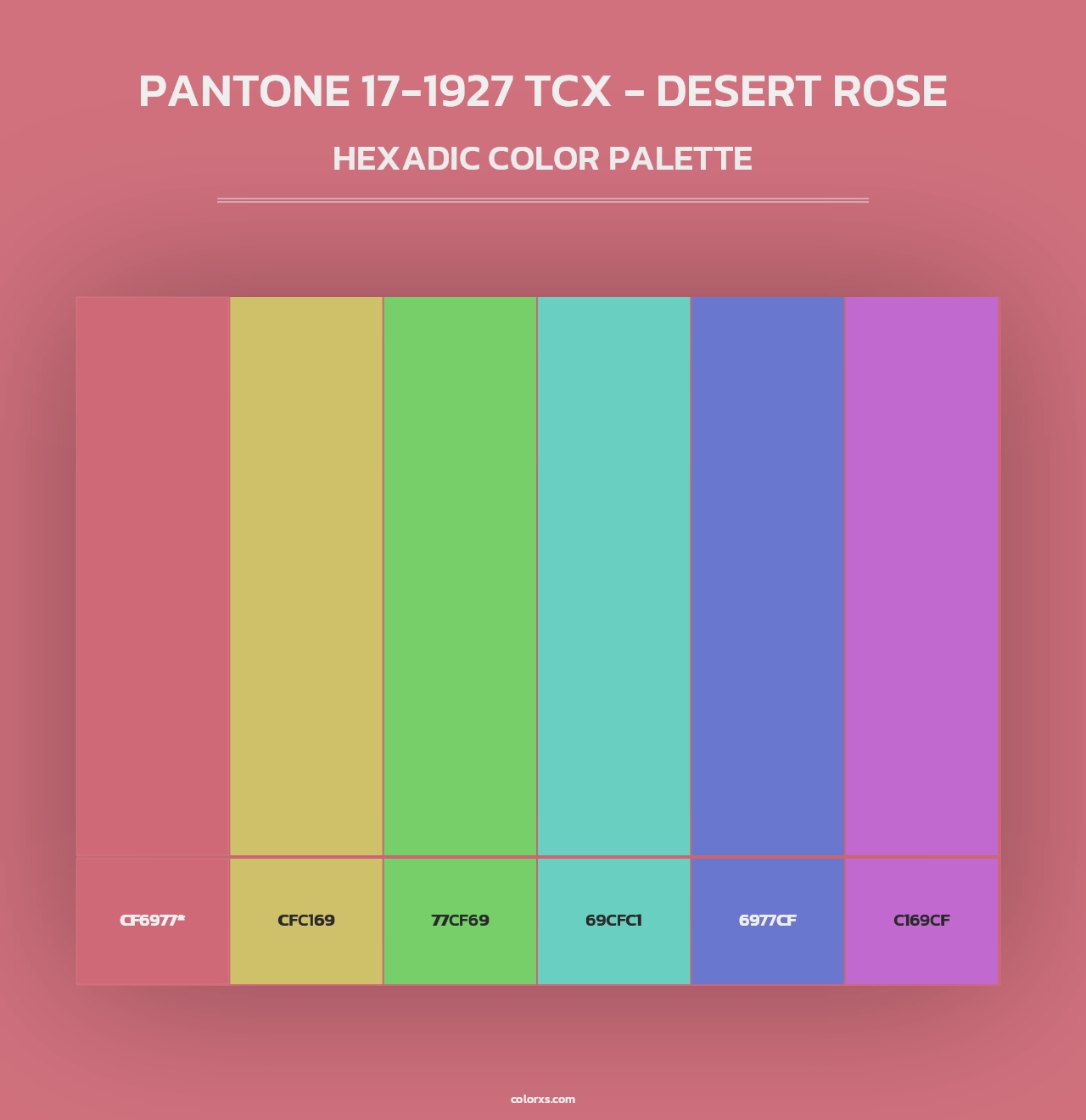 PANTONE 17-1927 TCX - Desert Rose - Hexadic Color Palette