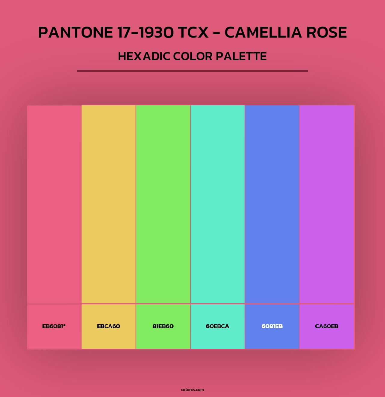 PANTONE 17-1930 TCX - Camellia Rose - Hexadic Color Palette