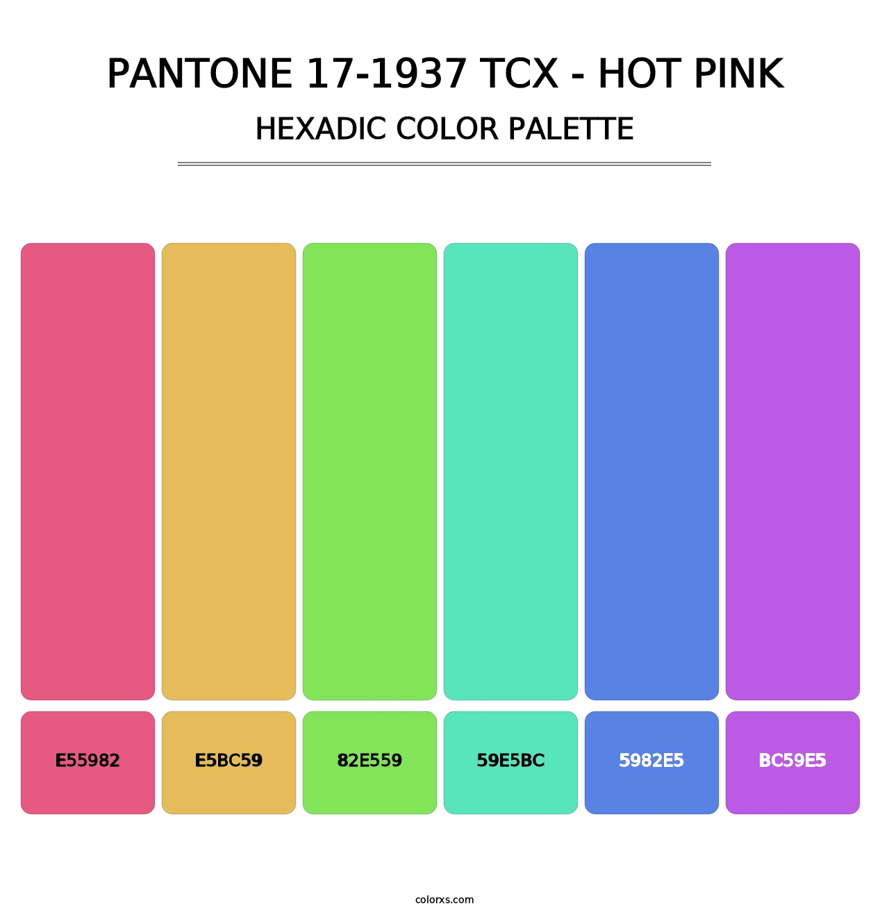 PANTONE 17-1937 TCX - Hot Pink - Hexadic Color Palette