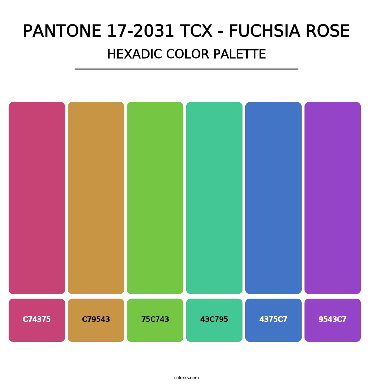 PANTONE 17-2031 TCX - Fuchsia Rose - Hexadic Color Palette