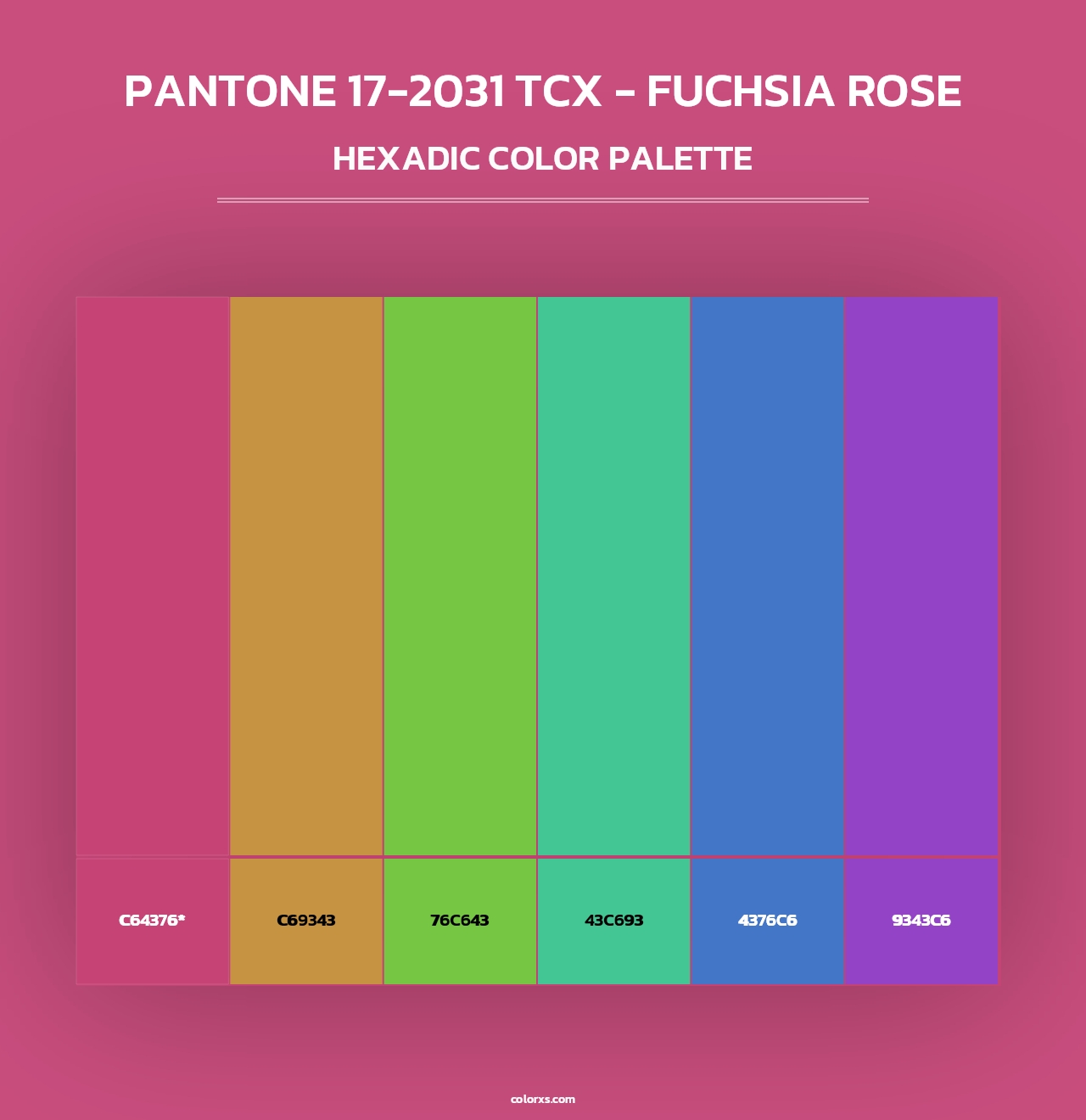 PANTONE 17-2031 TCX - Fuchsia Rose - Hexadic Color Palette