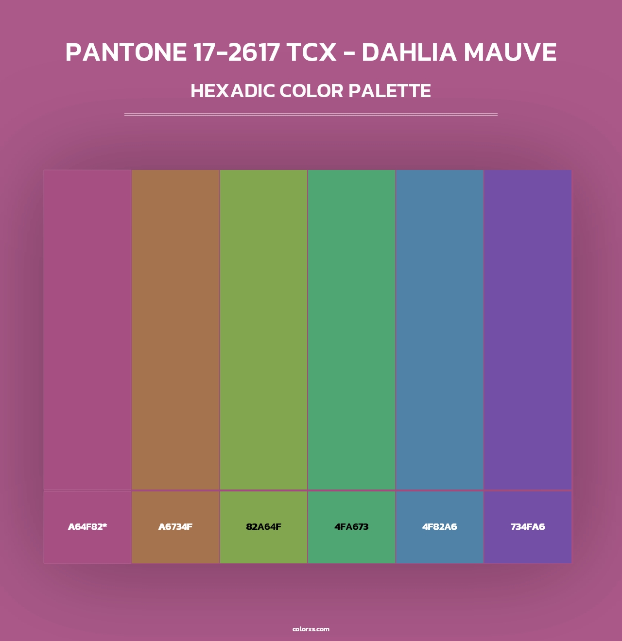 PANTONE 17-2617 TCX - Dahlia Mauve - Hexadic Color Palette