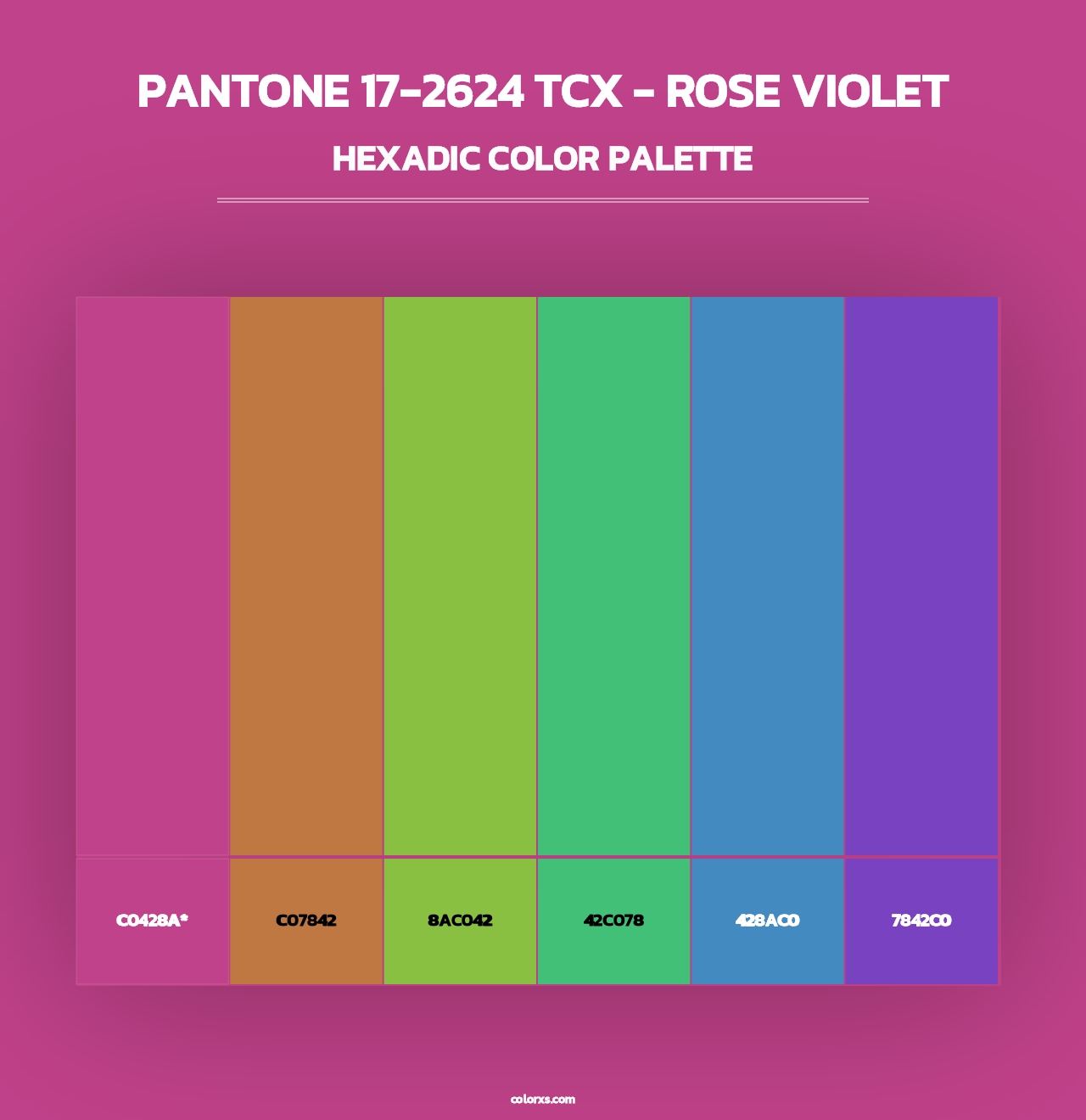 PANTONE 17-2624 TCX - Rose Violet - Hexadic Color Palette