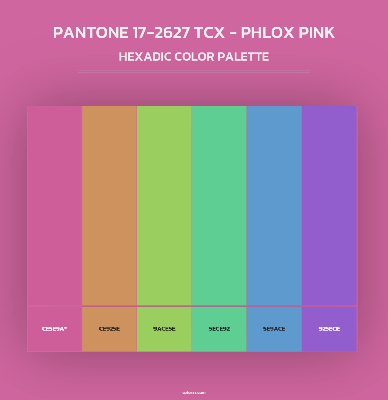 PANTONE 17-2627 TCX - Phlox Pink - Hexadic Color Palette
