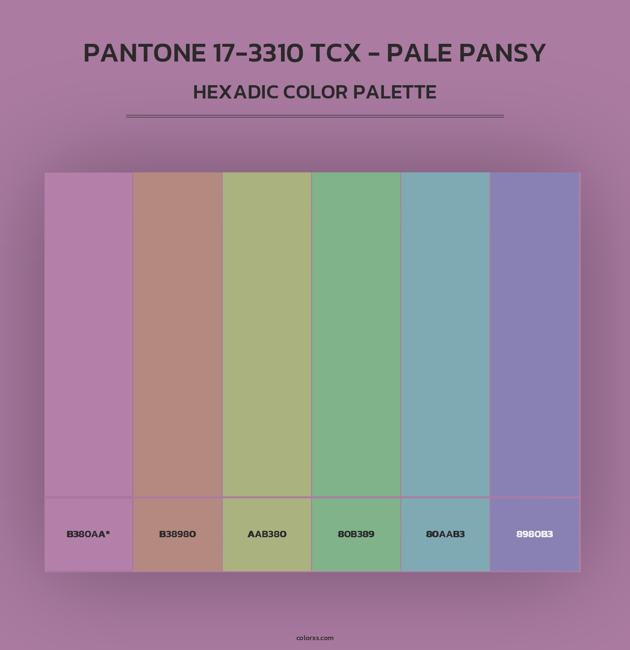 PANTONE 17-3310 TCX - Pale Pansy - Hexadic Color Palette