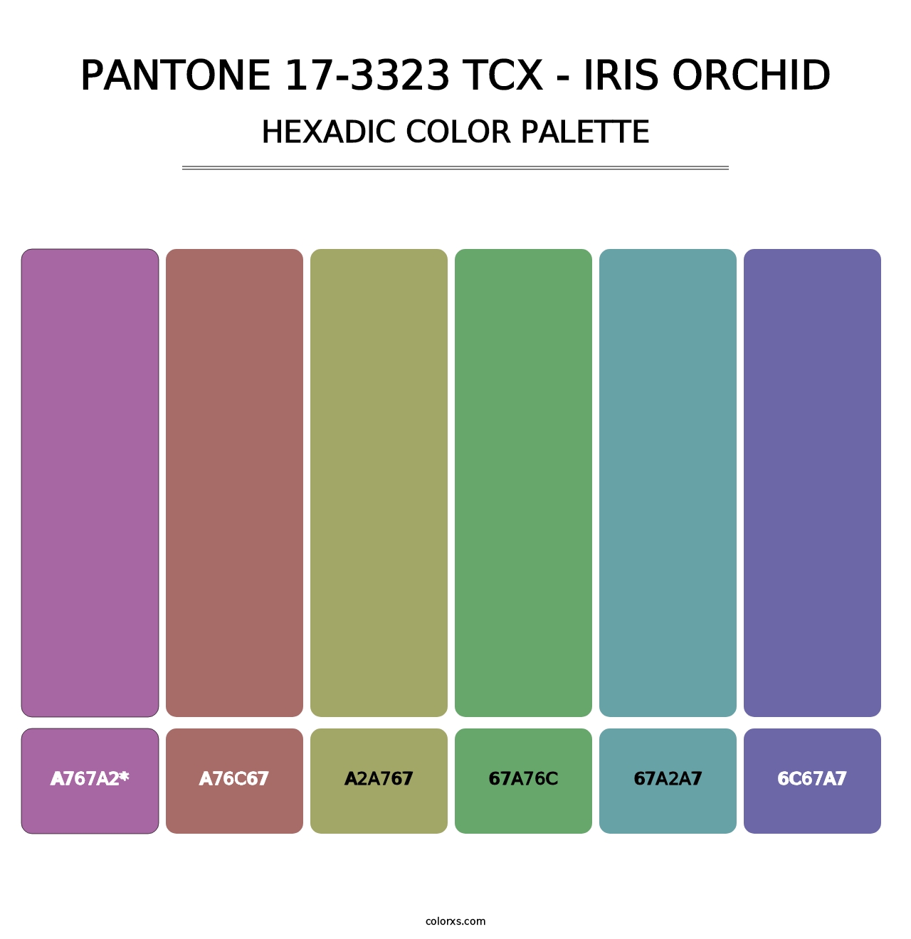 PANTONE 17-3323 TCX - Iris Orchid - Hexadic Color Palette