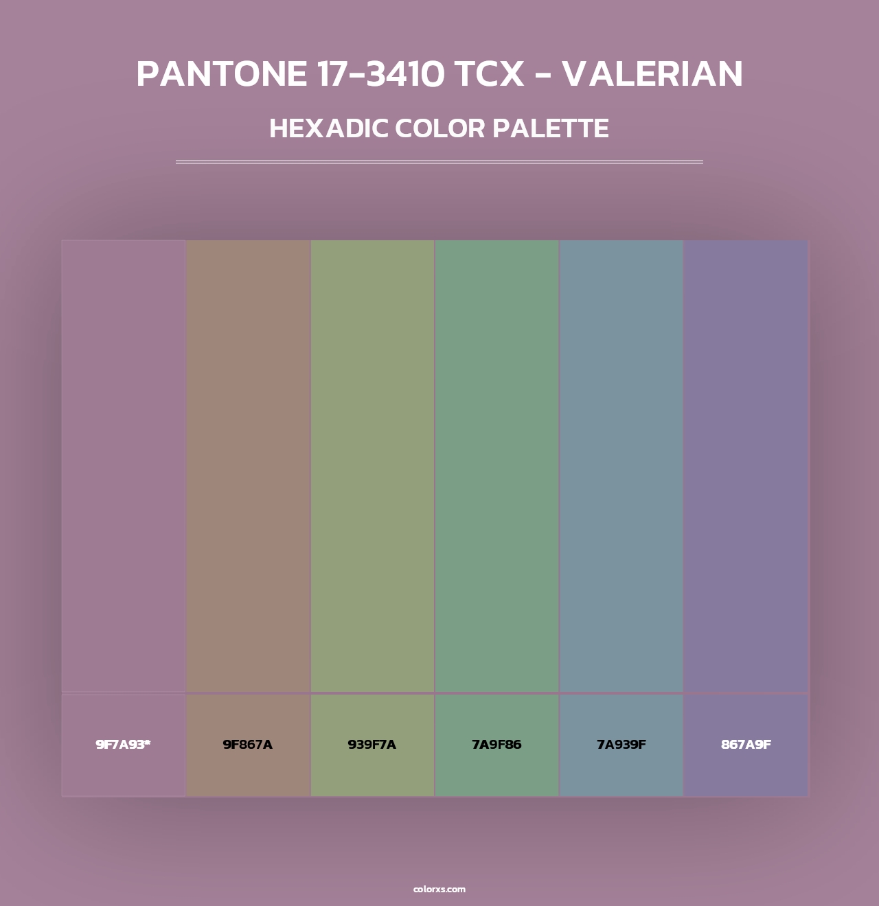 PANTONE 17-3410 TCX - Valerian - Hexadic Color Palette