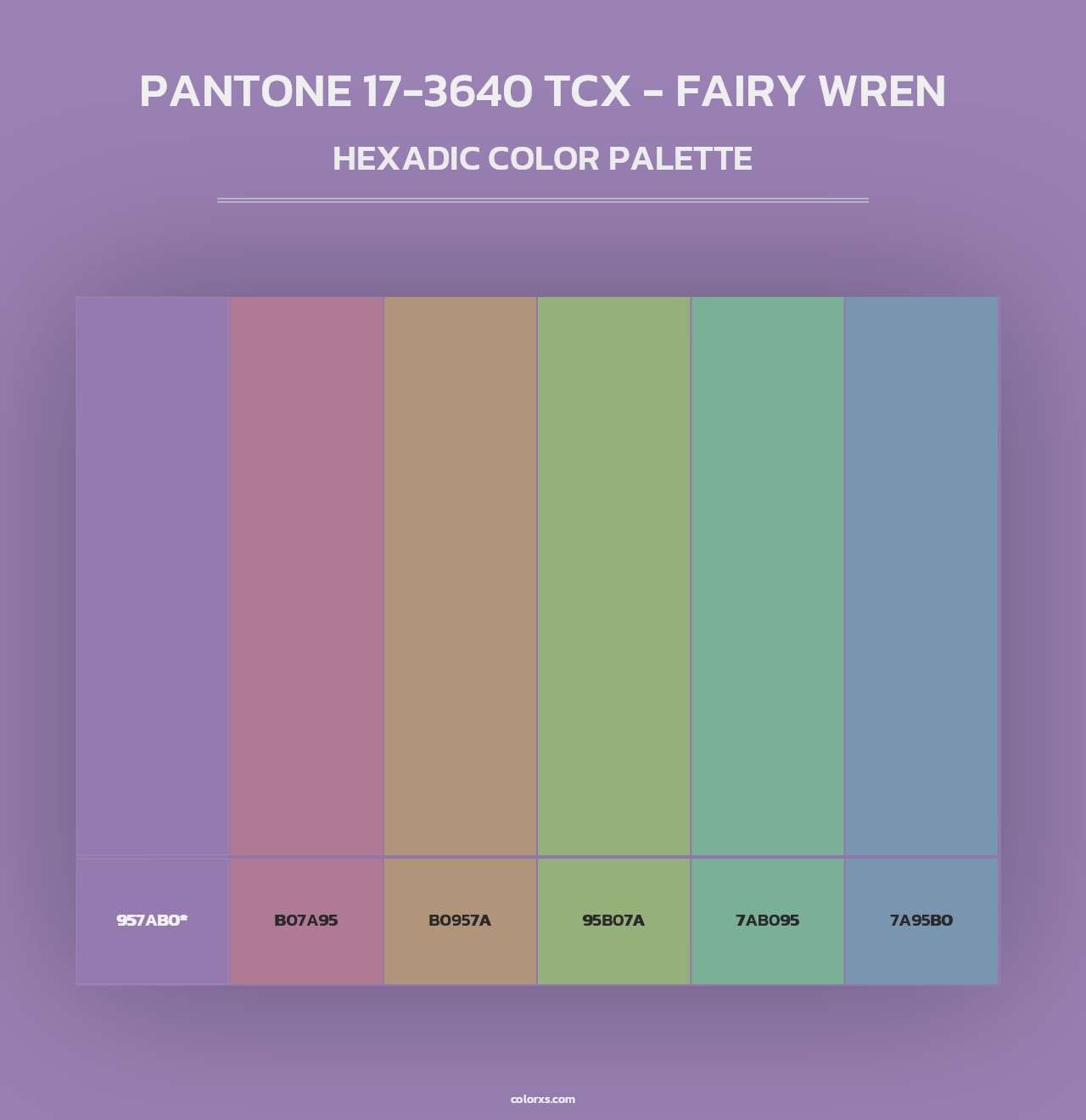 PANTONE 17-3640 TCX - Fairy Wren - Hexadic Color Palette