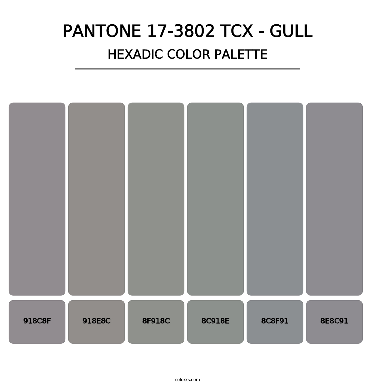 PANTONE 17-3802 TCX - Gull - Hexadic Color Palette