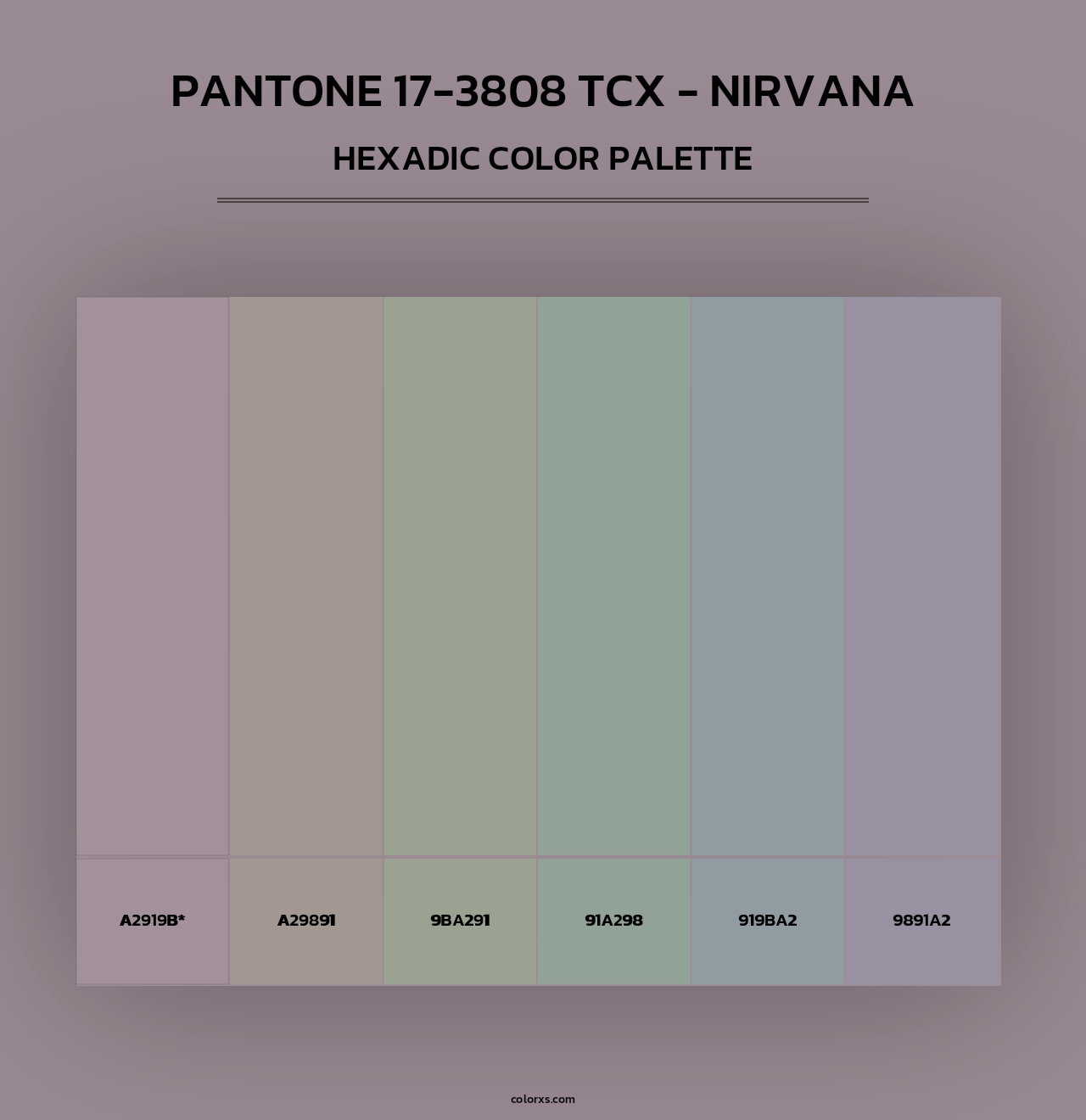 PANTONE 17-3808 TCX - Nirvana - Hexadic Color Palette