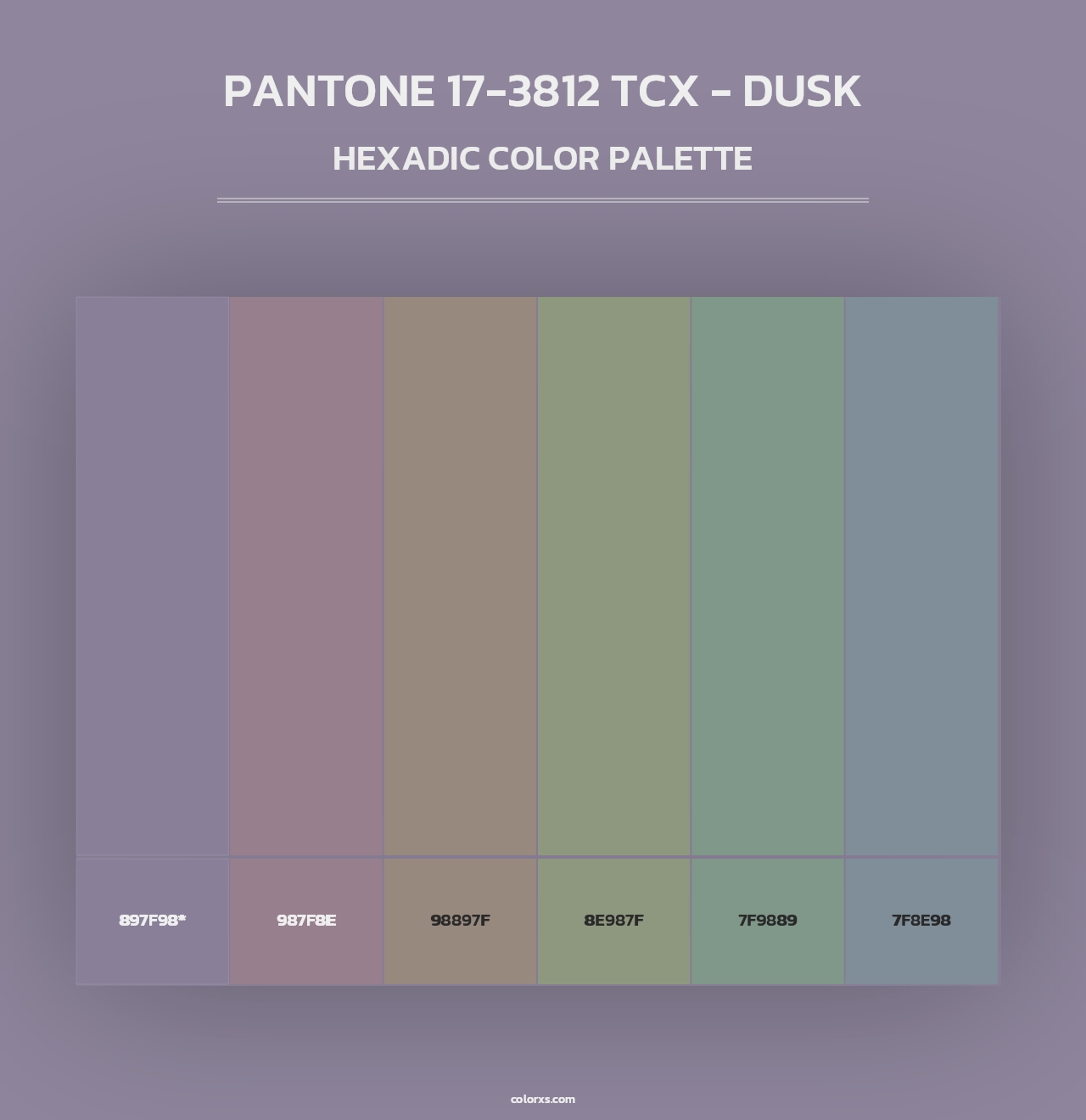 PANTONE 17-3812 TCX - Dusk - Hexadic Color Palette