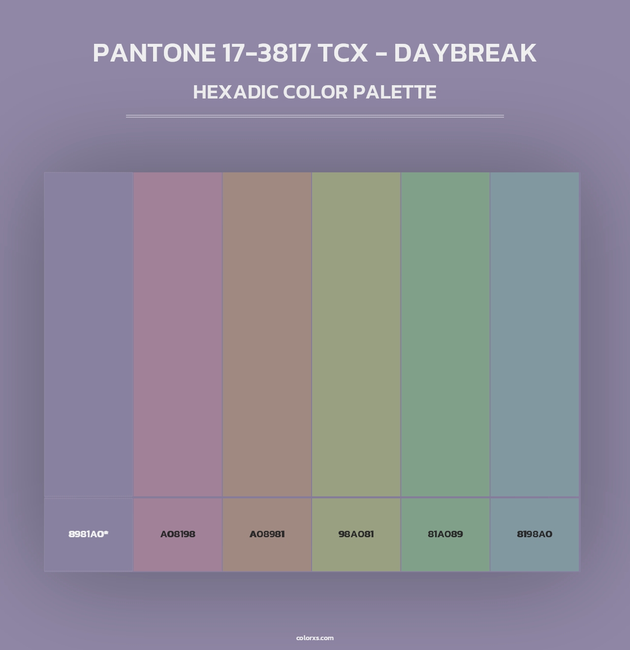 PANTONE 17-3817 TCX - Daybreak - Hexadic Color Palette