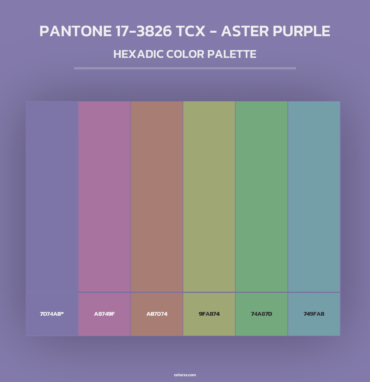 PANTONE 17-3826 TCX - Aster Purple - Hexadic Color Palette