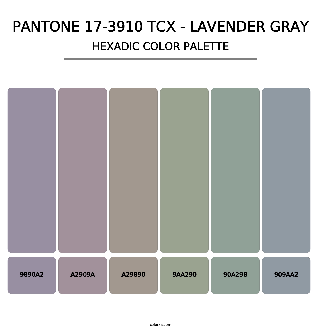 PANTONE 17-3910 TCX - Lavender Gray - Hexadic Color Palette