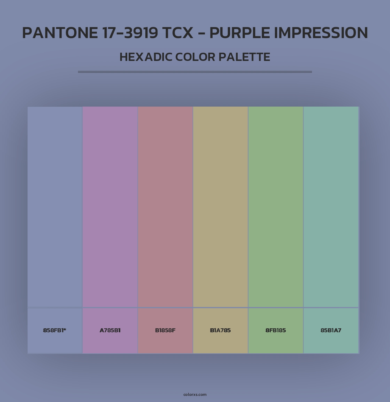 PANTONE 17-3919 TCX - Purple Impression - Hexadic Color Palette