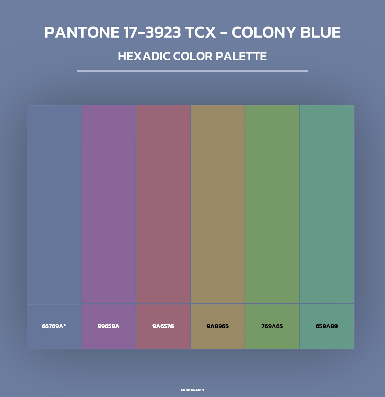 PANTONE 17-3923 TCX - Colony Blue - Hexadic Color Palette