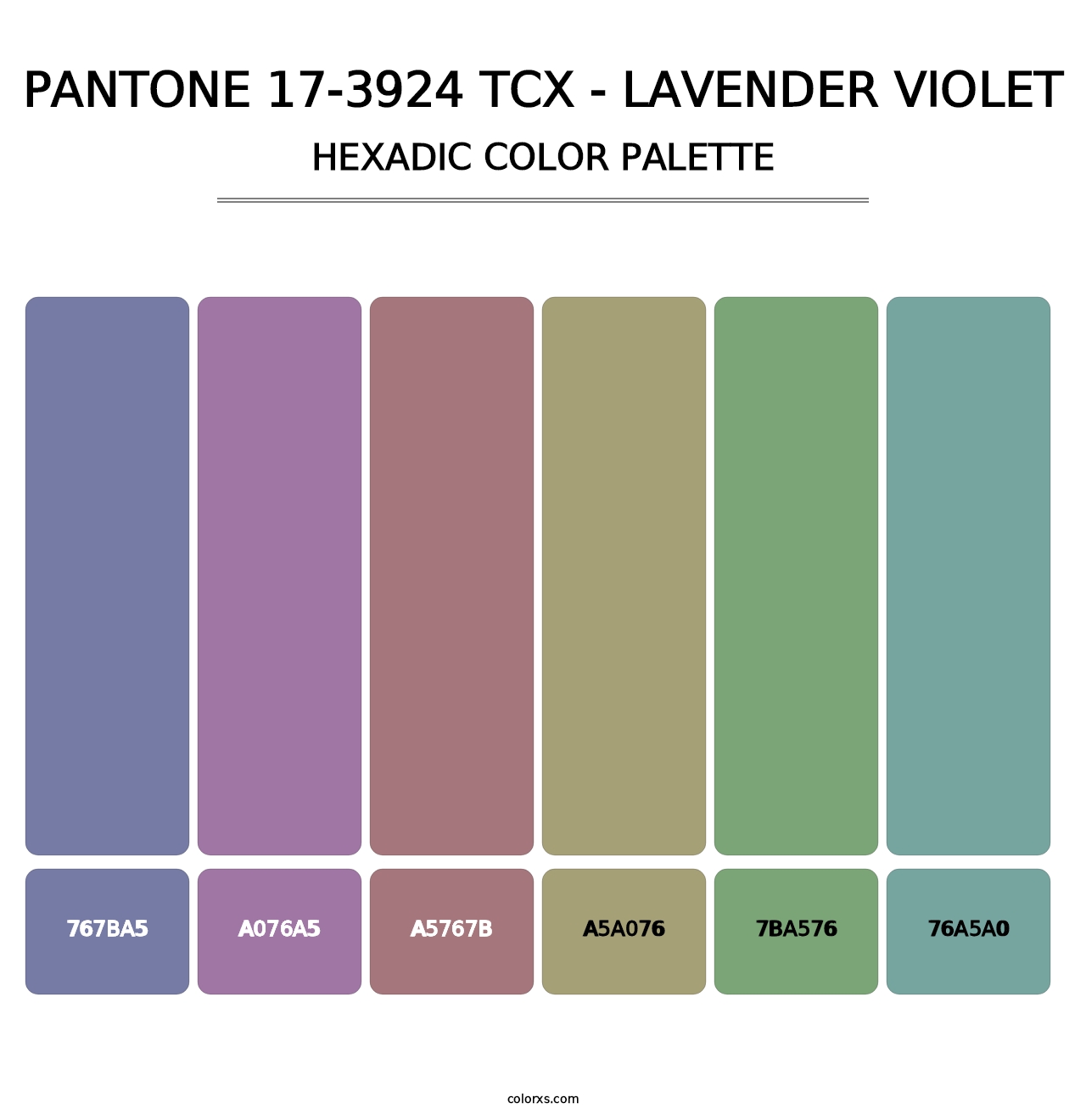PANTONE 17-3924 TCX - Lavender Violet - Hexadic Color Palette