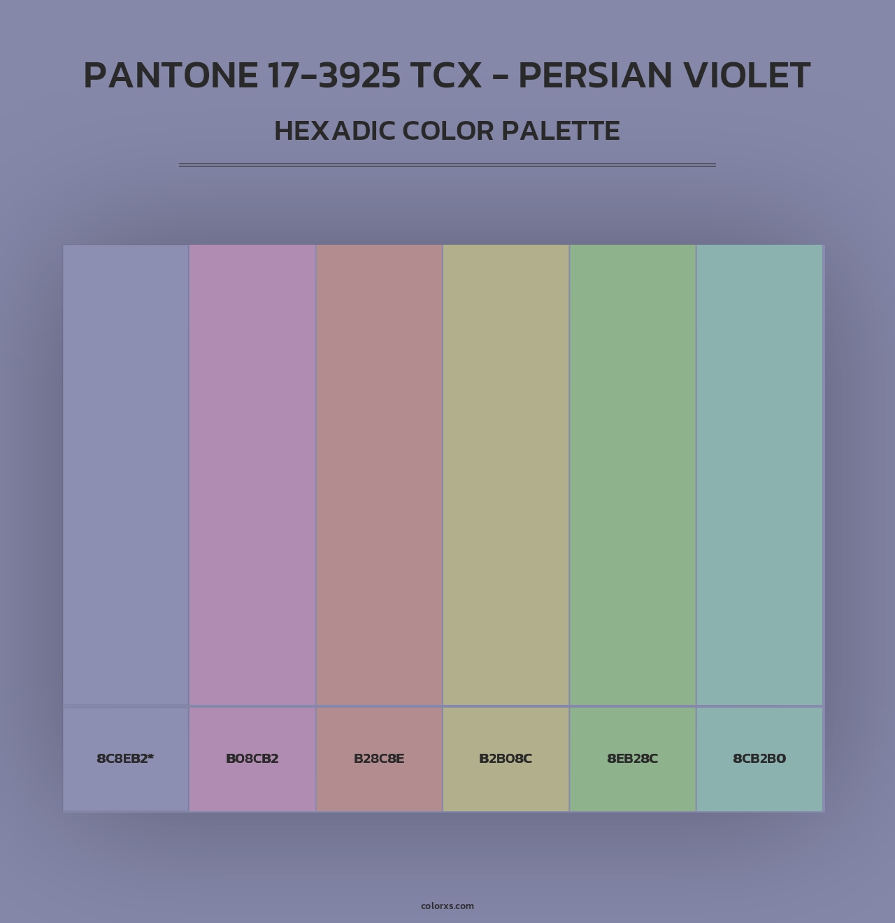 PANTONE 17-3925 TCX - Persian Violet - Hexadic Color Palette