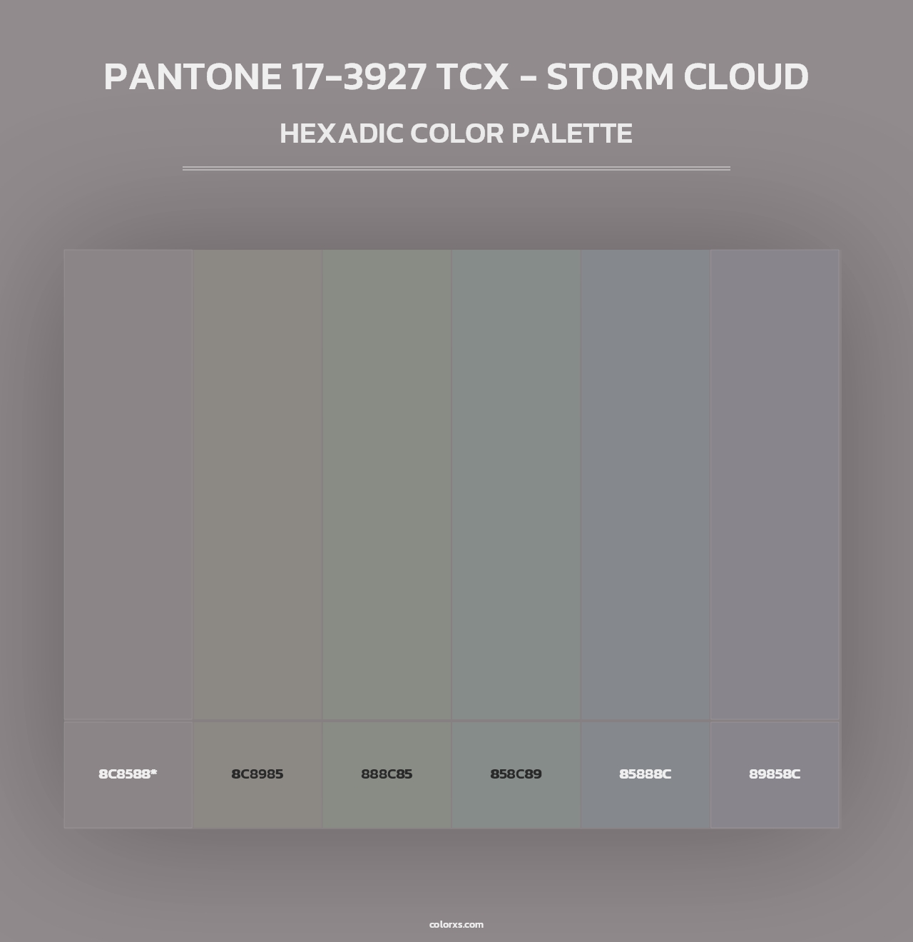 PANTONE 17-3927 TCX - Storm Cloud - Hexadic Color Palette