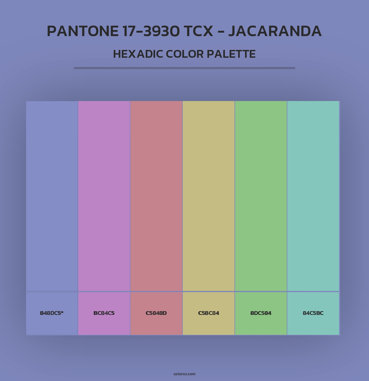 PANTONE 17-3930 TCX - Jacaranda - Hexadic Color Palette