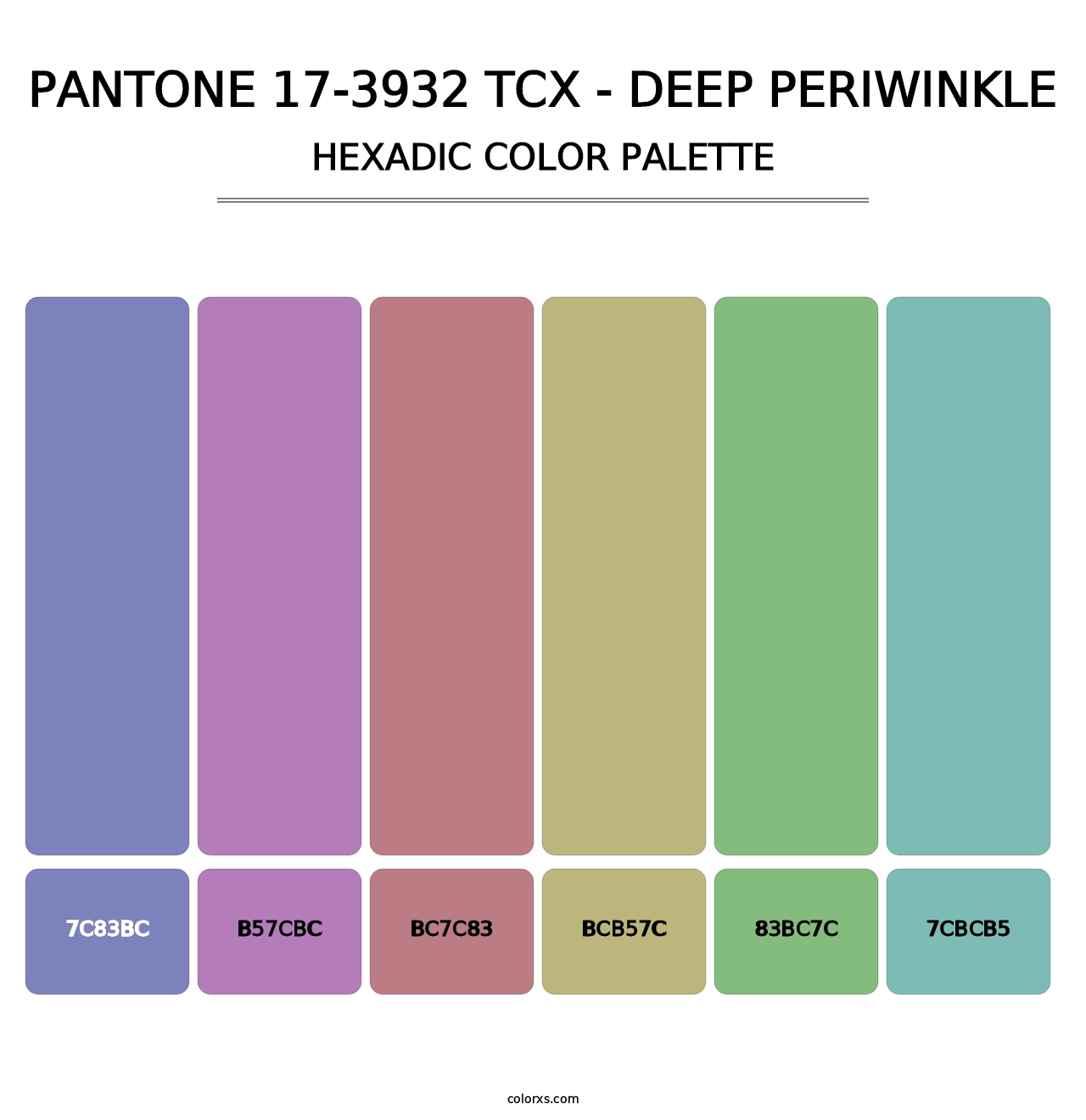 PANTONE 17-3932 TCX - Deep Periwinkle - Hexadic Color Palette